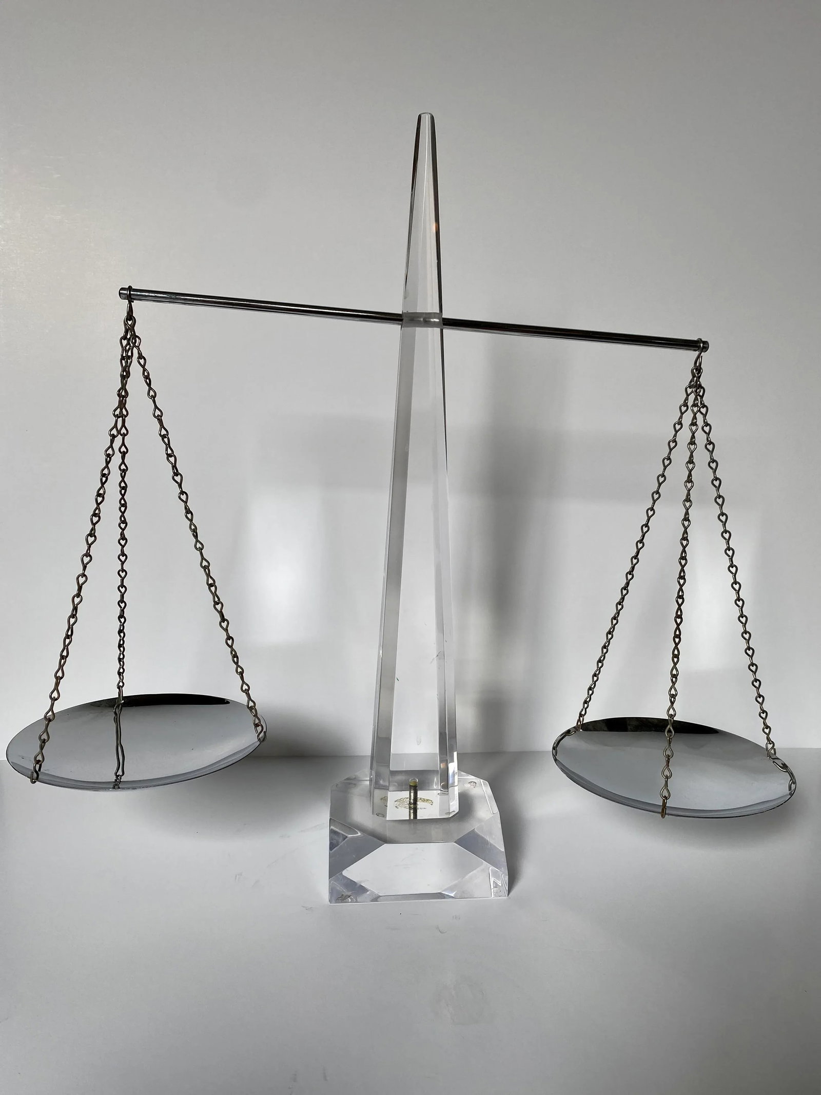 Mid Century Modern Chrome and Lucite Obelisk Scale - 7