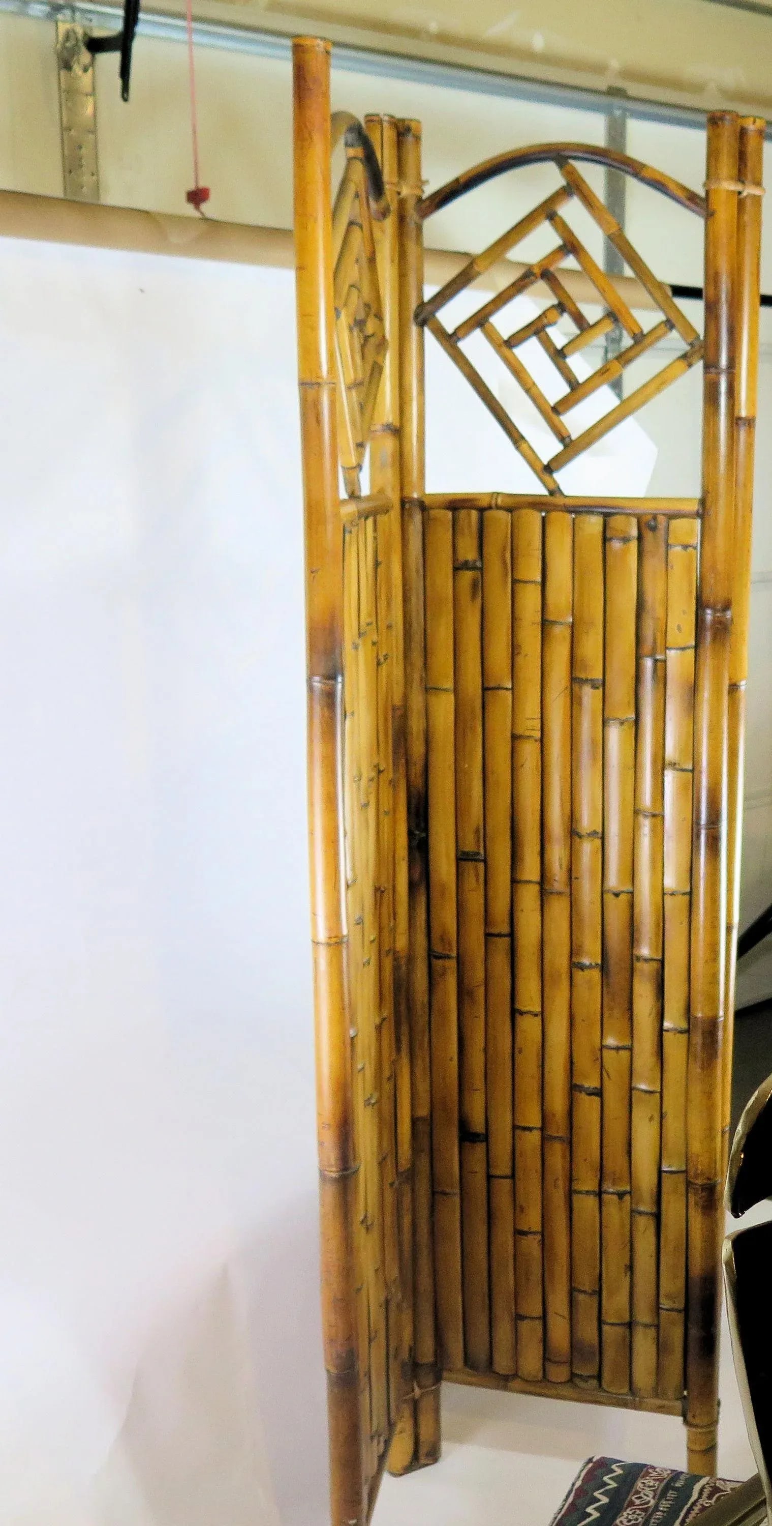 1950s Japanese 3-Panel Bamboo Screen - 5