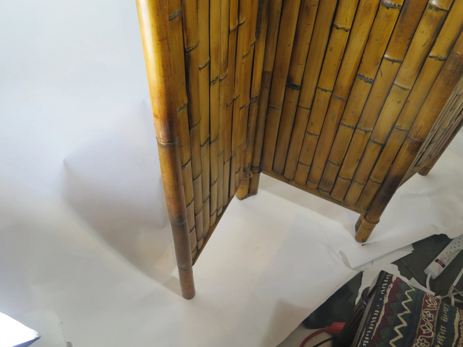 1950s Japanese 3-Panel Bamboo Screen - 7