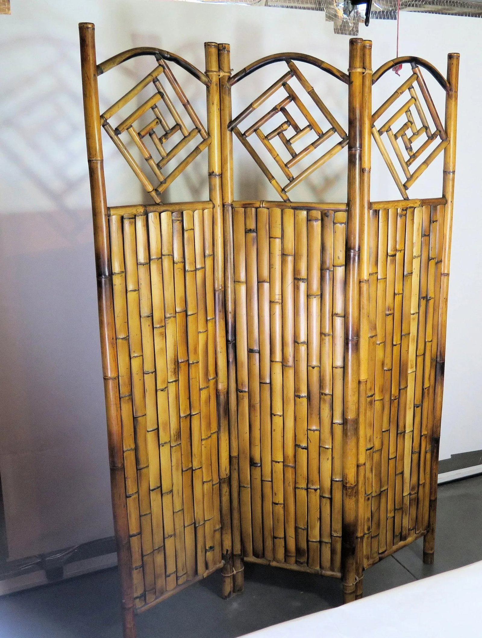 1950s Japanese 3-Panel Bamboo Screen - 8