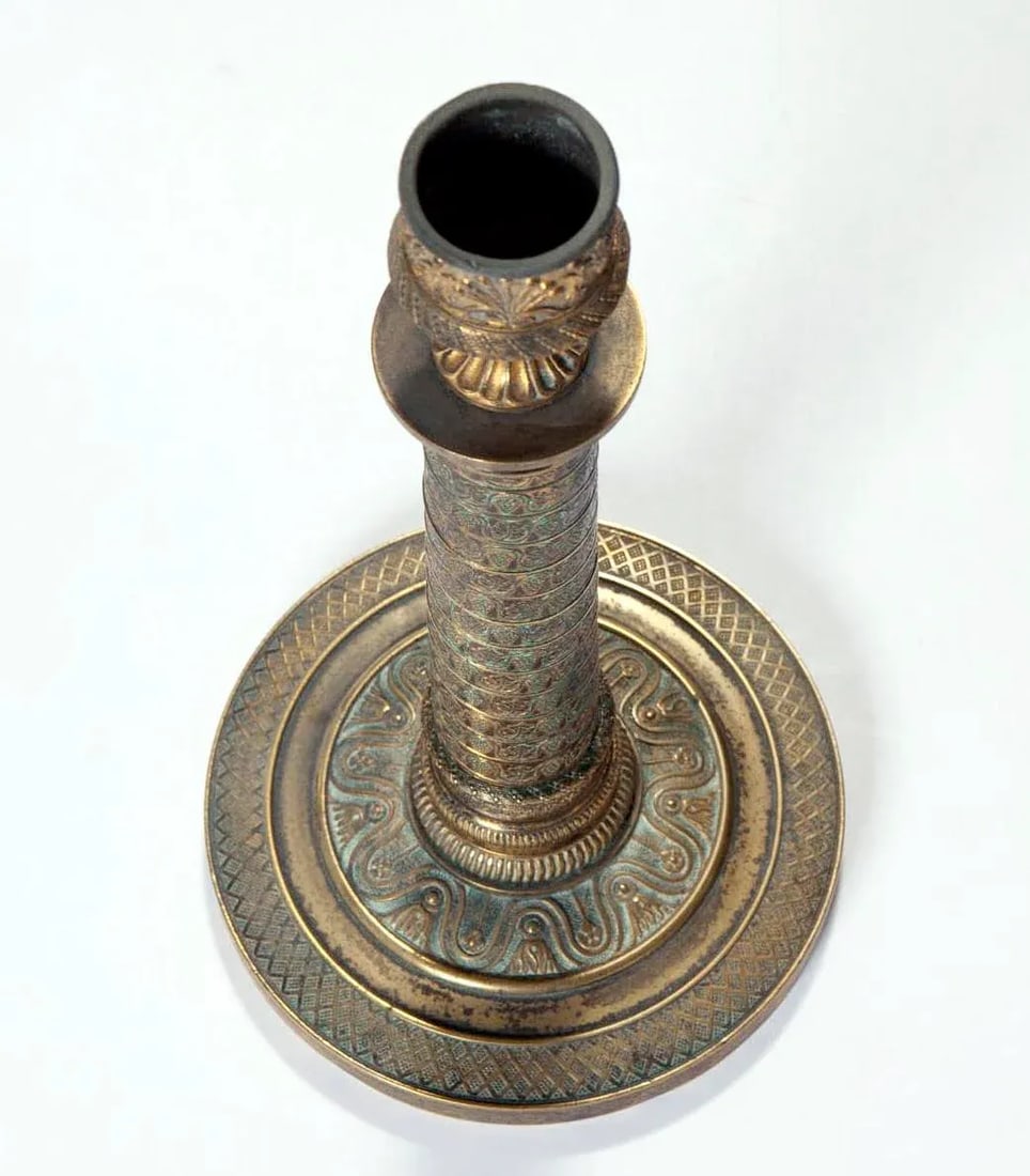 Antique French Brass/Bronze Candlestick - 4