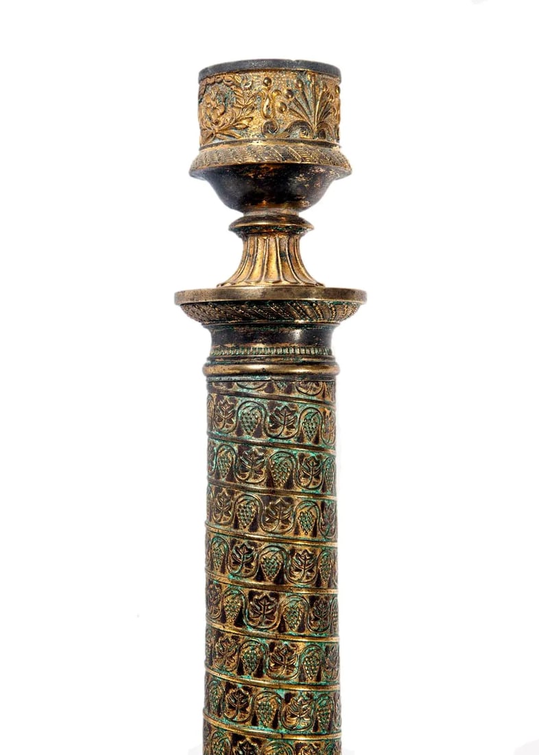 Antique French Brass/Bronze Candlestick - 7