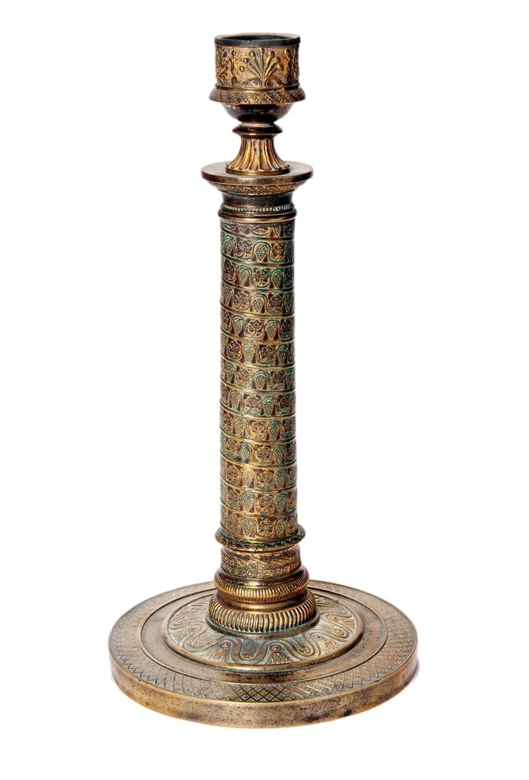Antique French Brass/Bronze Candlestick - 8