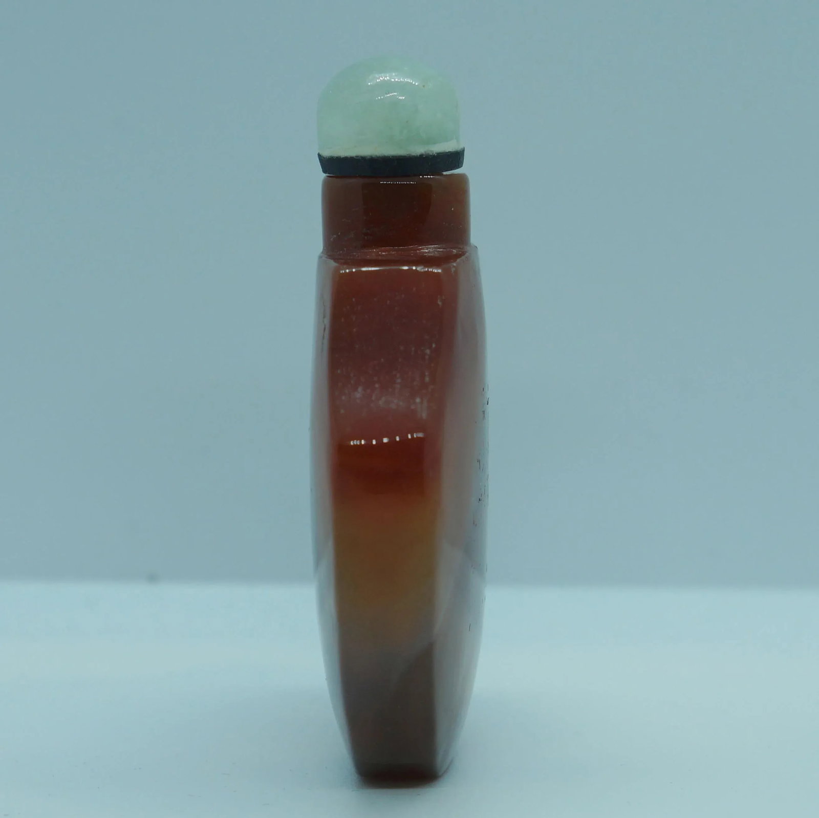 Vintage 1920s Banded Agate Snuff Bottle With Eyes - 11