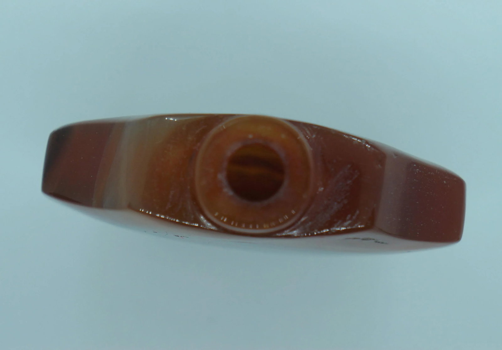 Vintage 1920s Banded Agate Snuff Bottle With Eyes - 6