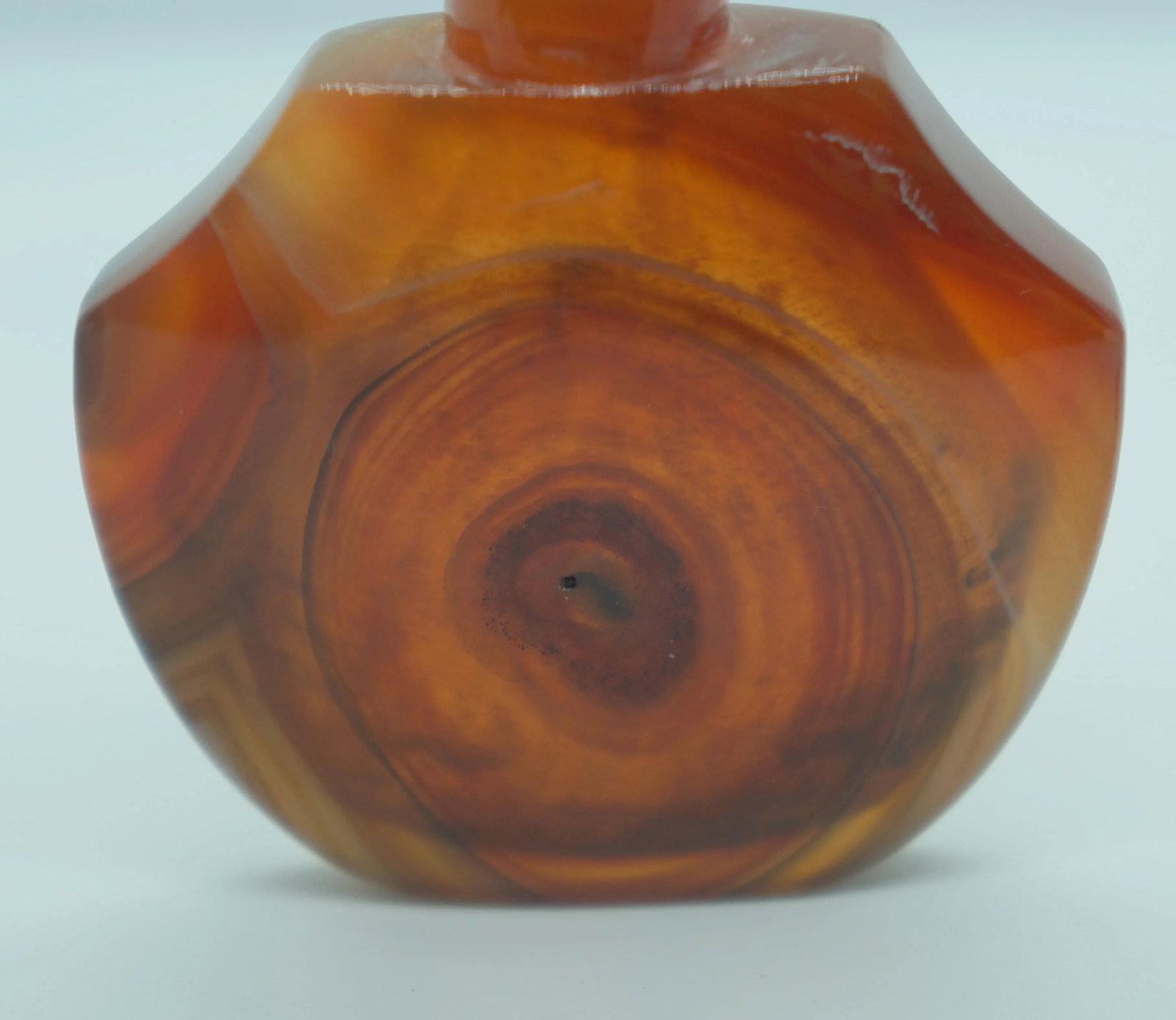 Vintage 1920s Banded Agate Snuff Bottle With Eyes - 9
