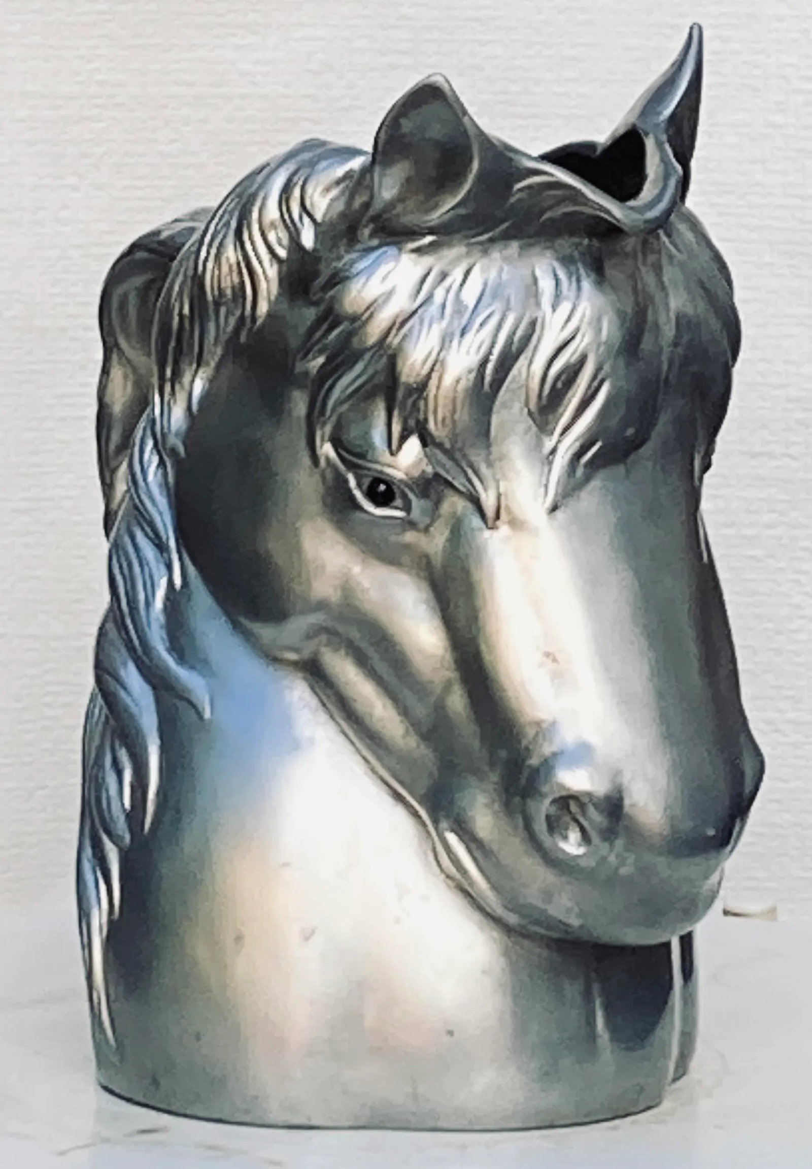 2000s Arthur Court Aluminum Horse Pitcher - 2