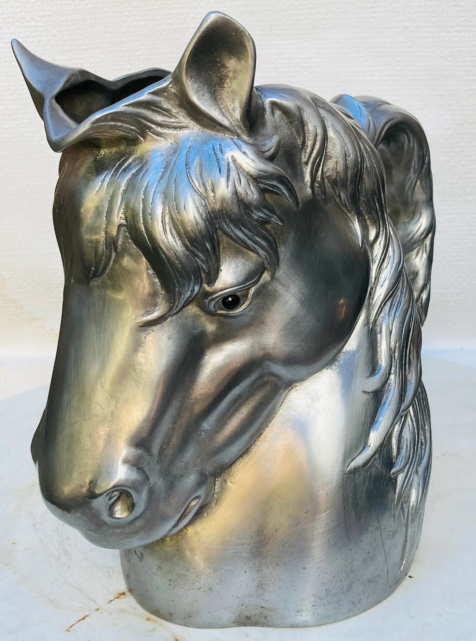 2000s Arthur Court Aluminum Horse Pitcher - 3