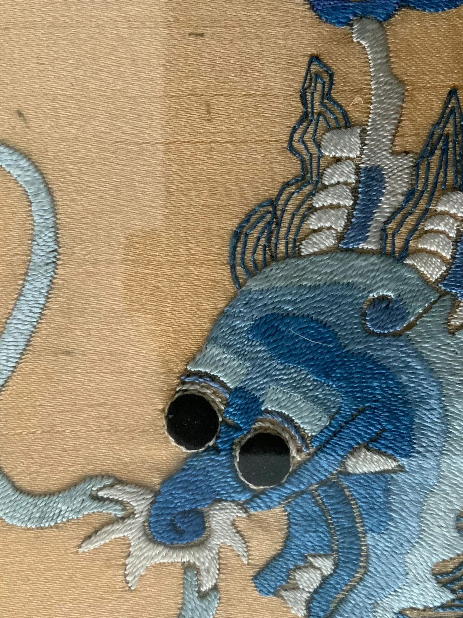 Antique Chinese Framed Embroidery of a Dragon - 9