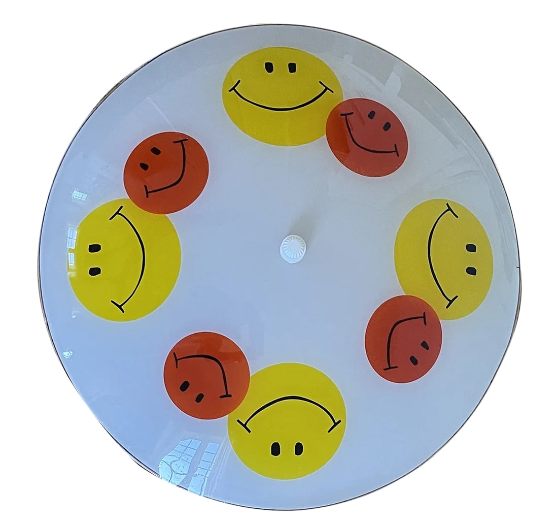 1970's Retro Glass Smiley Face Light Fixture (1 of 12)