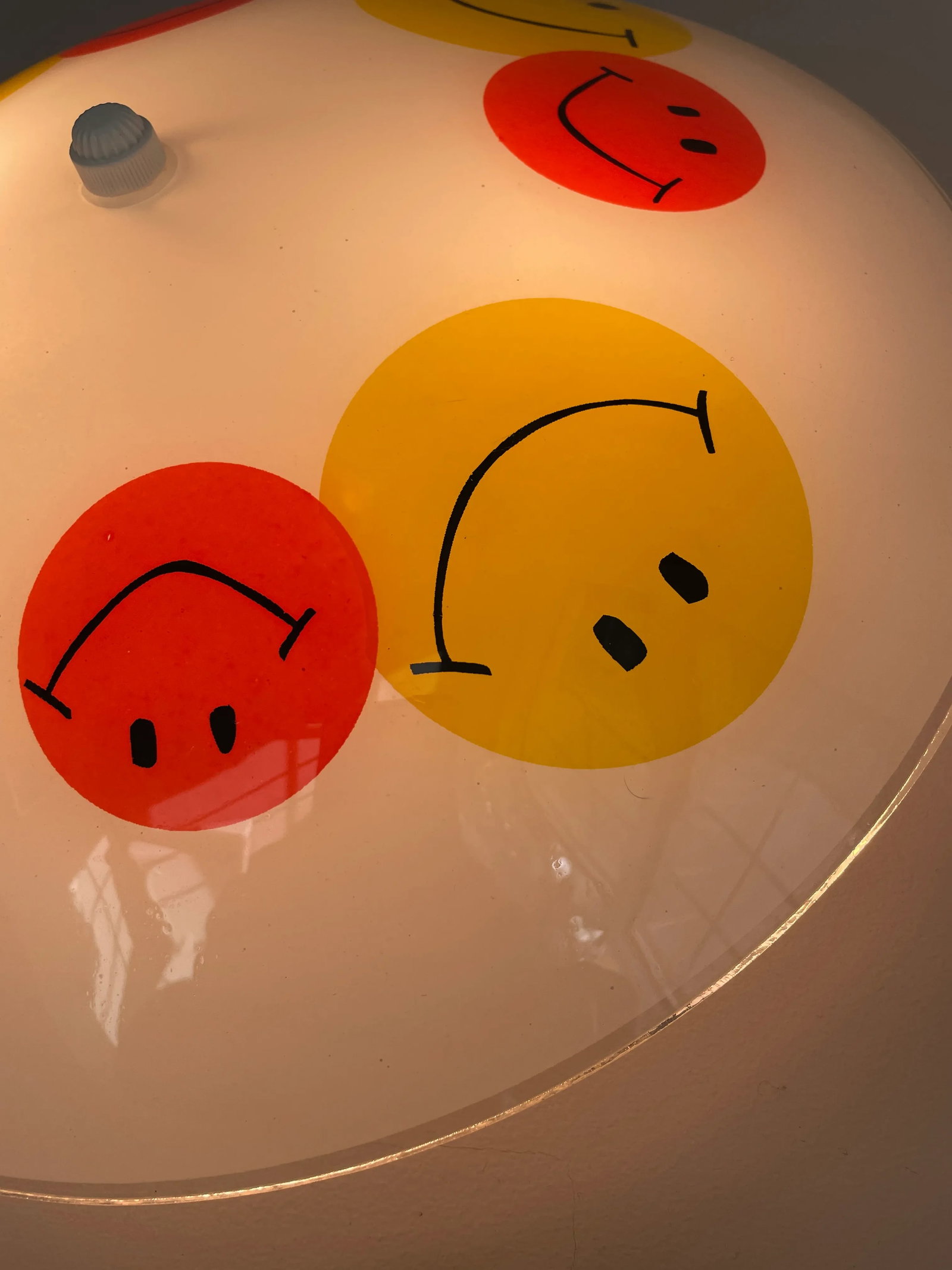 1970's Retro Glass Smiley Face Light Fixture - 5