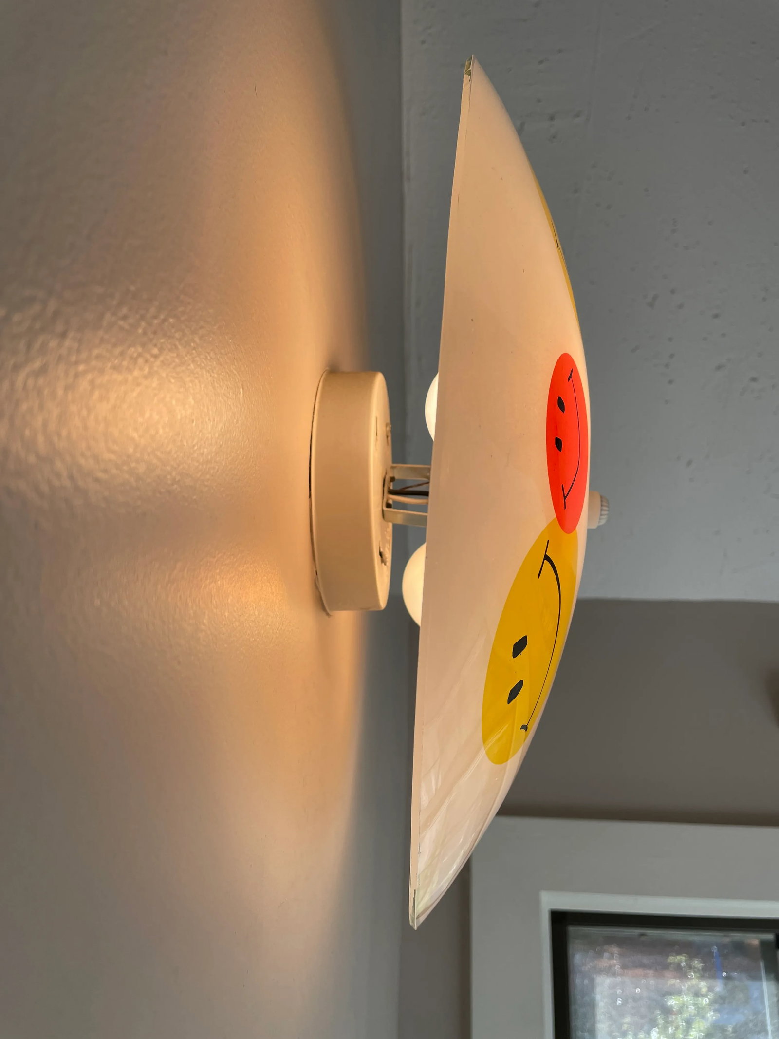 1970's Retro Glass Smiley Face Light Fixture - 8