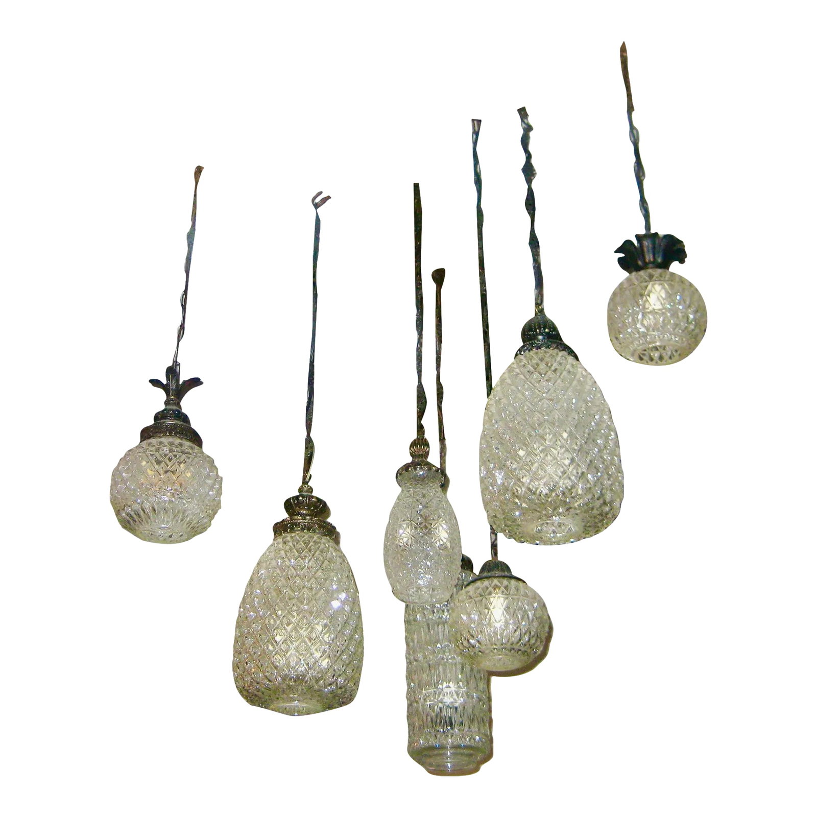 Vintage Italian Glass Pendants - Set of 7 (1 of 5)
