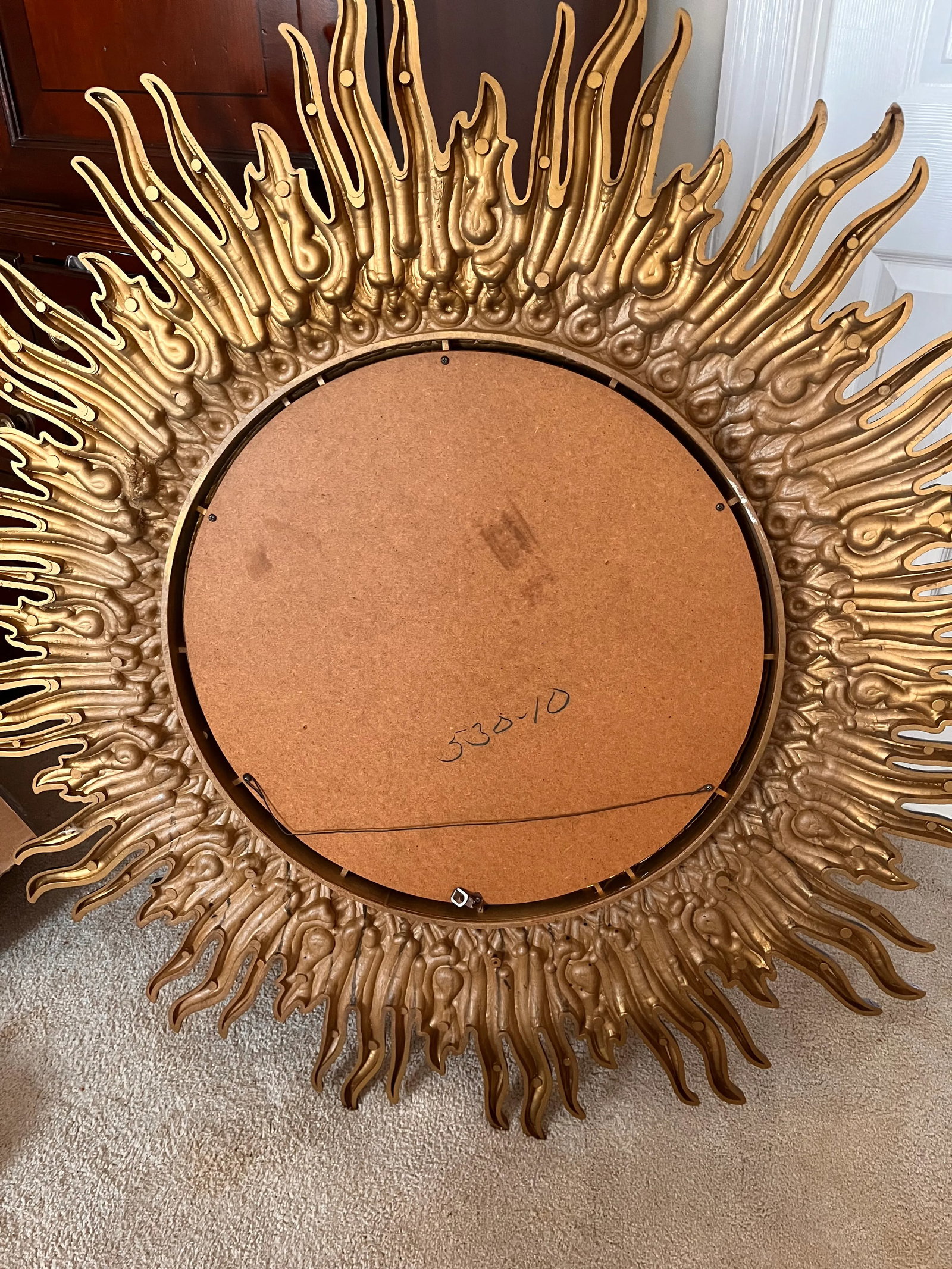 Vintage 1980s Sunburst Gilded Mirror - 10