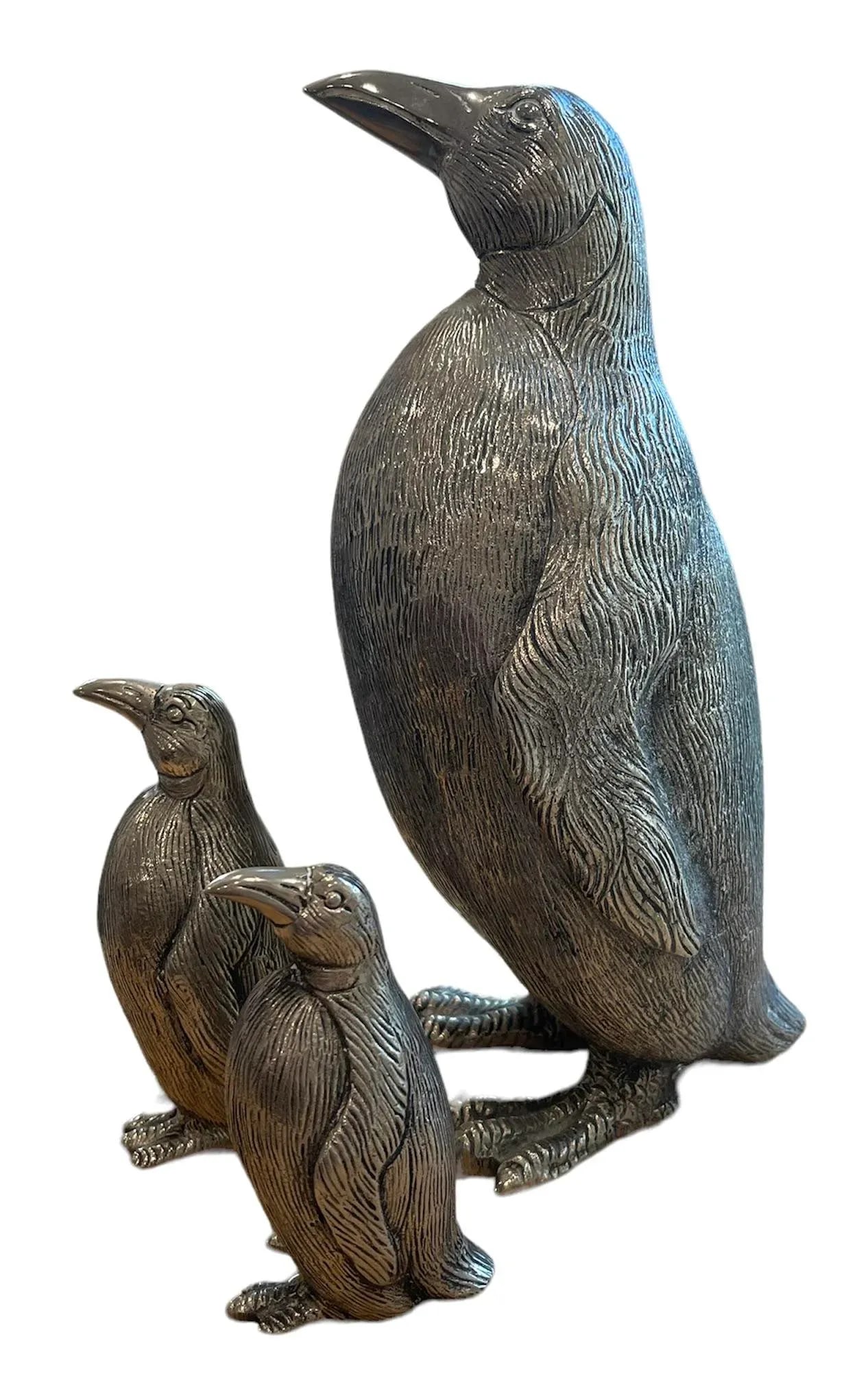 Vintage Gucci Silver Penguin Salt and Pepper Shakers and Sculpture - 11