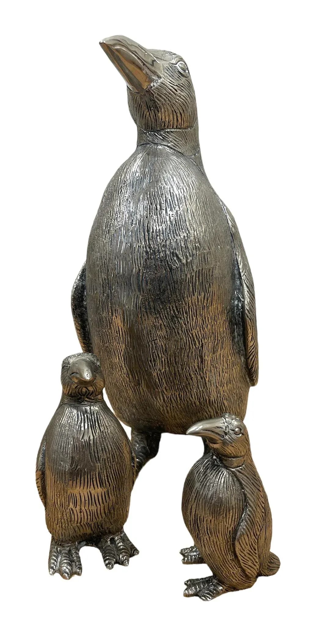 Vintage Gucci Silver Penguin Salt and Pepper Shakers and Sculpture - 3