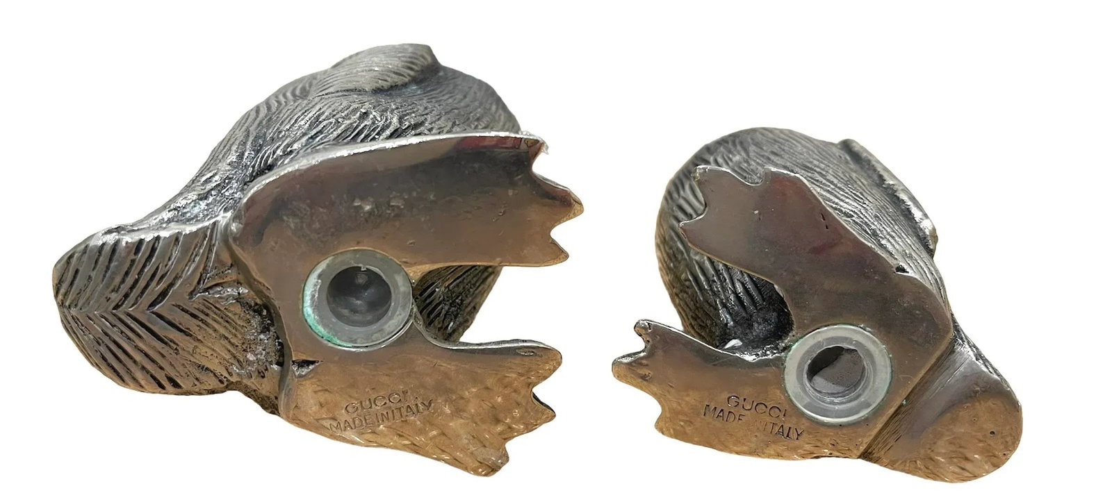 Vintage Gucci Silver Penguin Salt and Pepper Shakers and Sculpture - 9