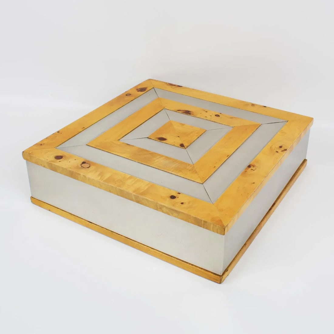 Tommaso Barbi Italy Chrome and Burl Wood Large-Scale Box - 7
