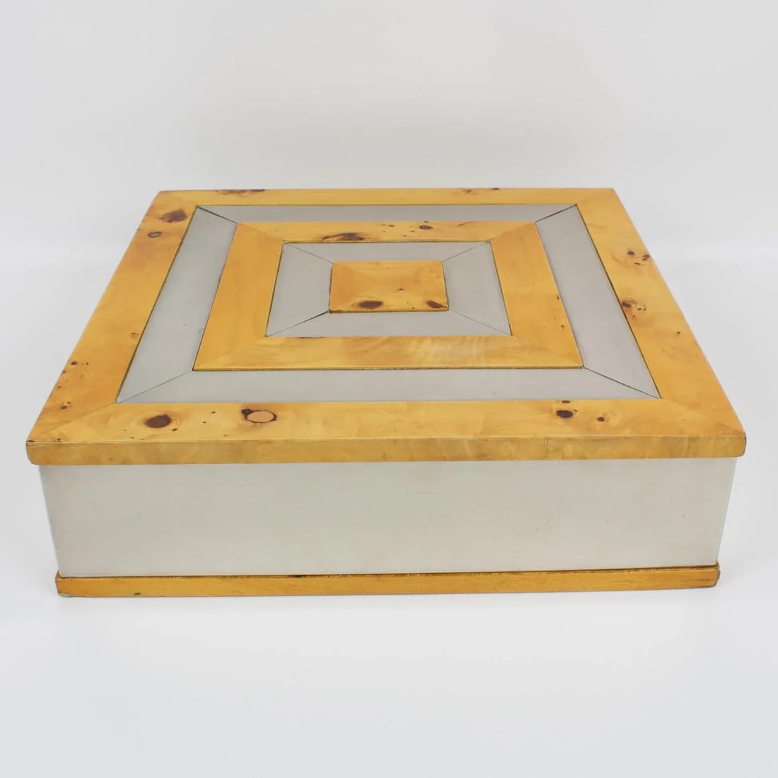 Tommaso Barbi Italy Chrome and Burl Wood Large-Scale Box - 8