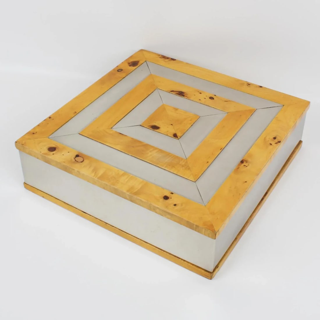 Tommaso Barbi Italy Chrome and Burl Wood Large-Scale Box - 9