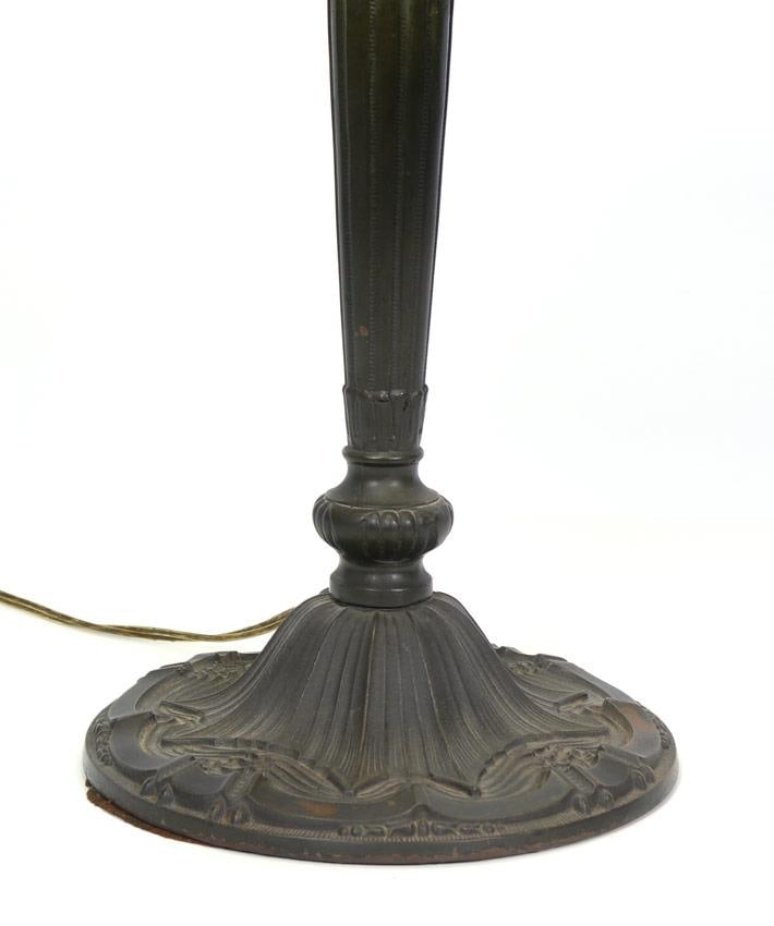 Pittsburgh 6 Bent Panel Slag Glass Leaded Table Lamp - 3