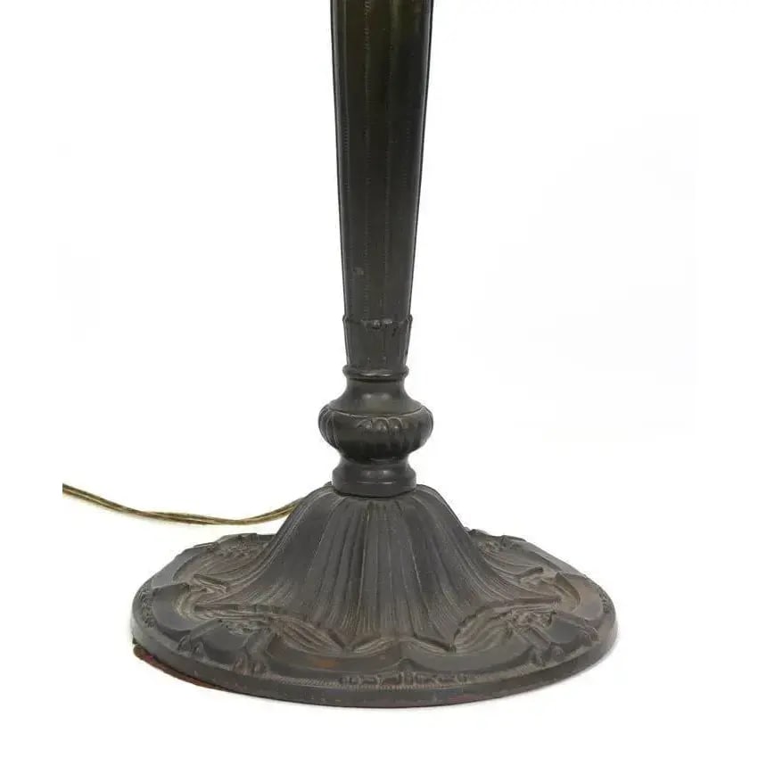 Pittsburgh 6 Bent Panel Slag Glass Leaded Table Lamp - 5