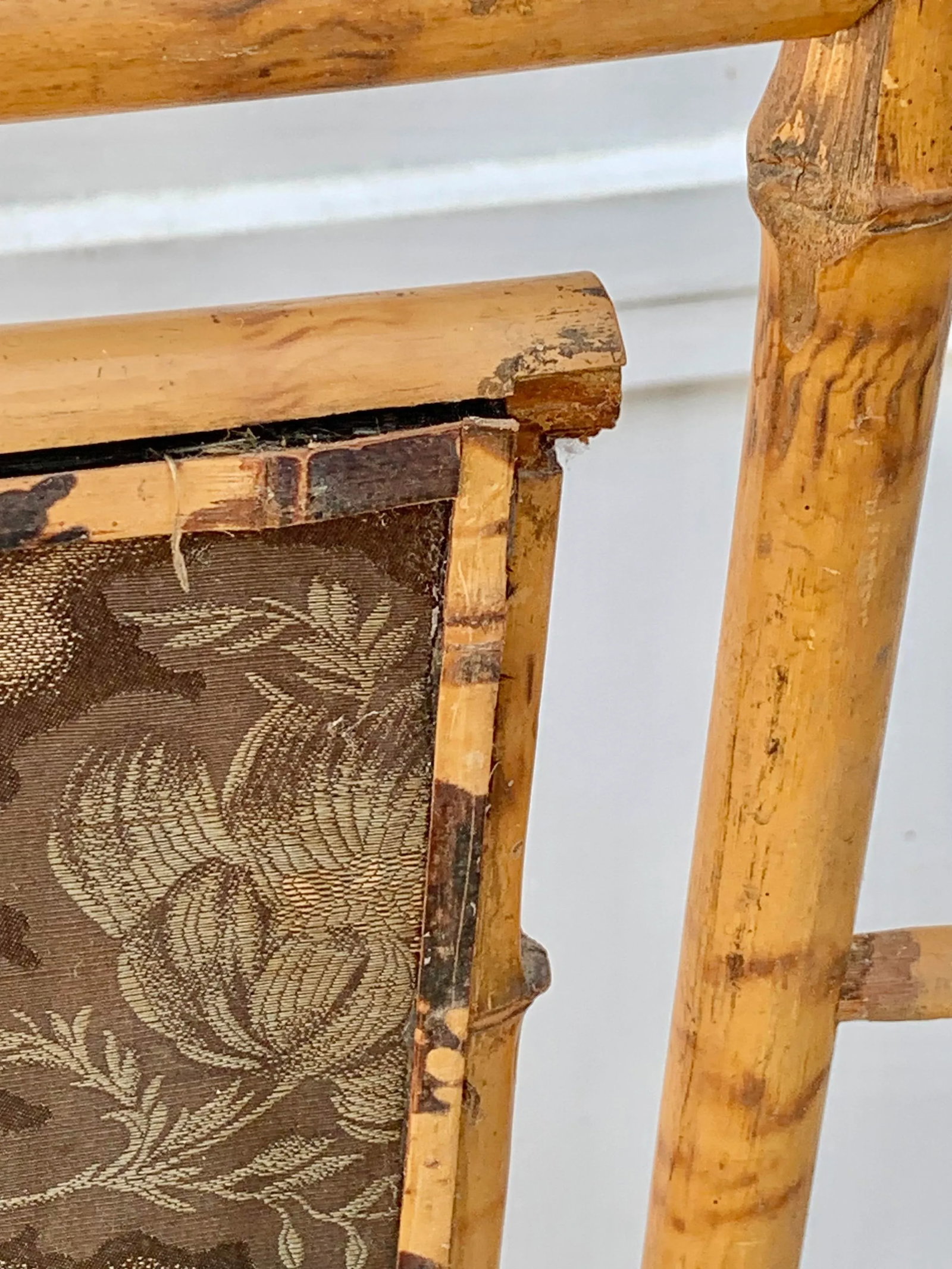 Antique Tortoise Bamboo Revolving Fireplace Screen - 10