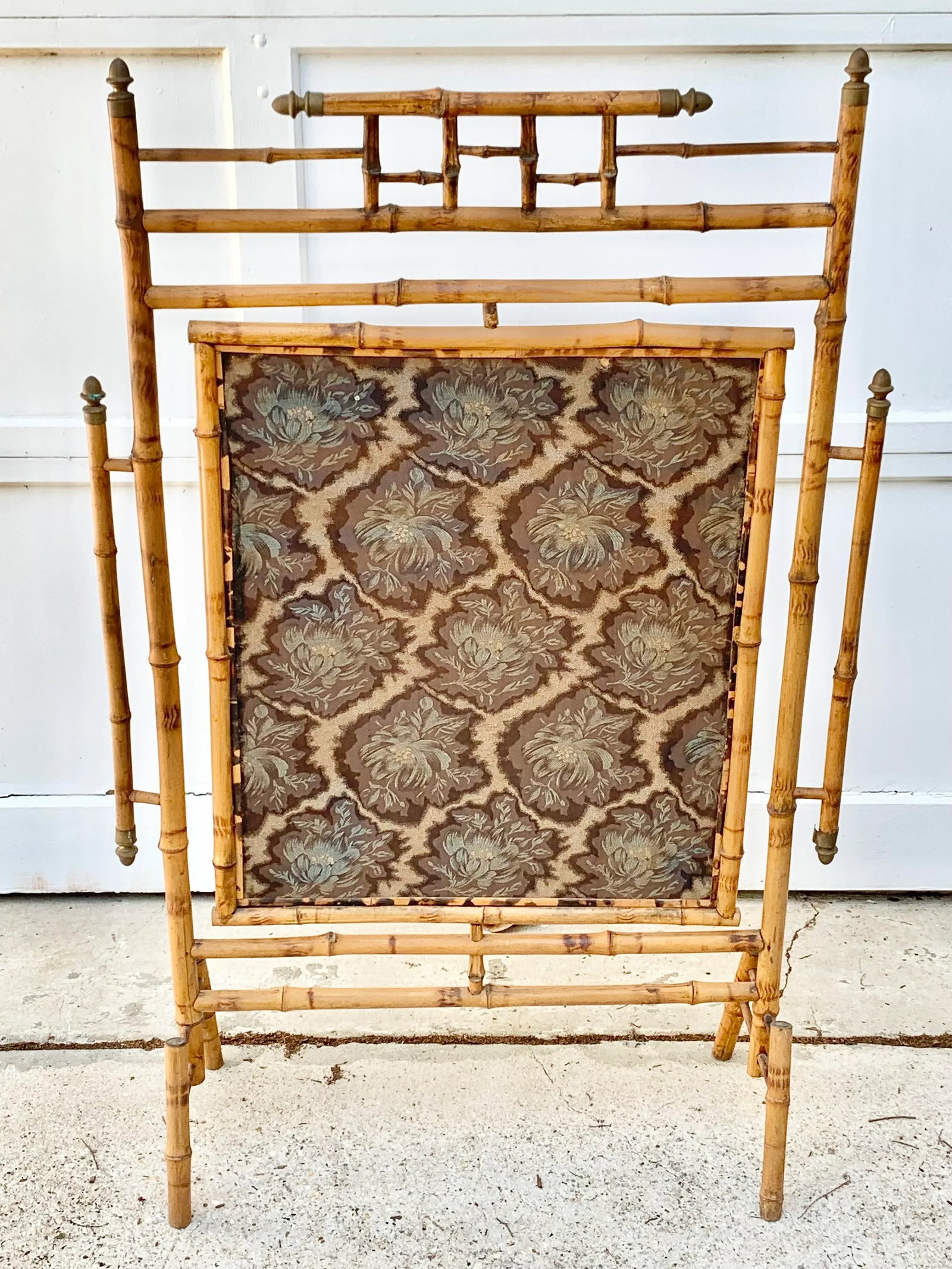 Antique Tortoise Bamboo Revolving Fireplace Screen - 13
