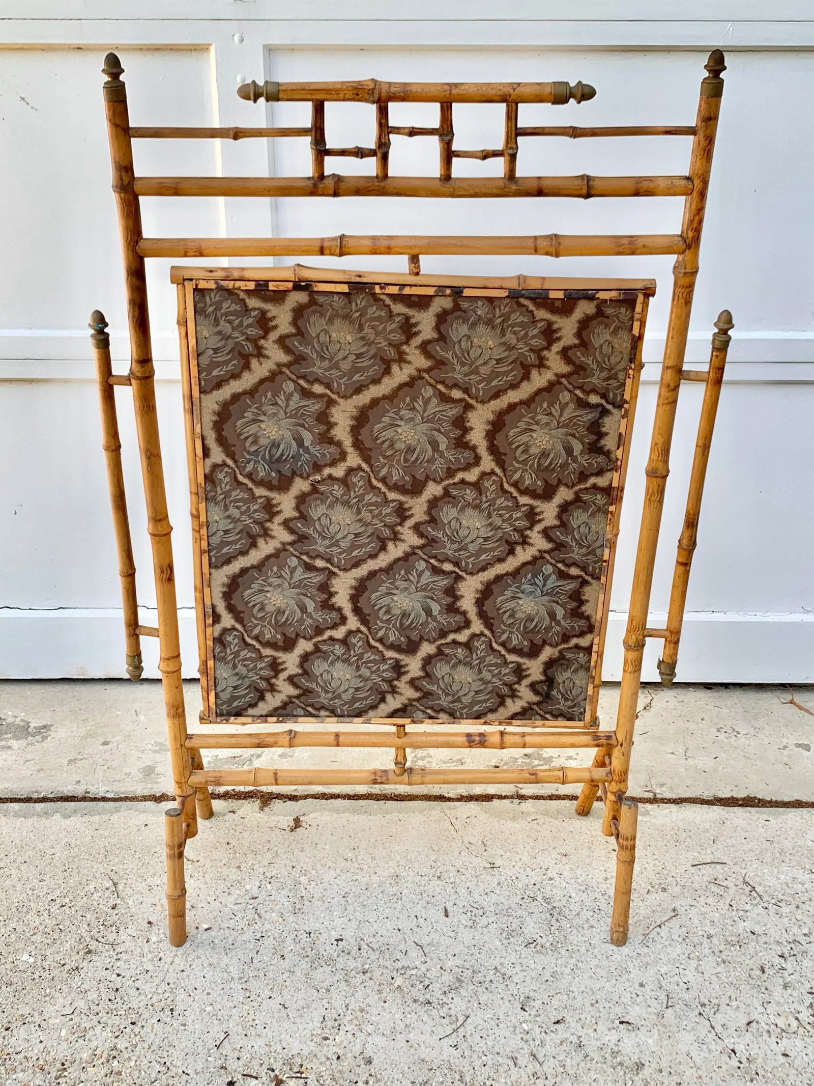 Antique Tortoise Bamboo Revolving Fireplace Screen - 8