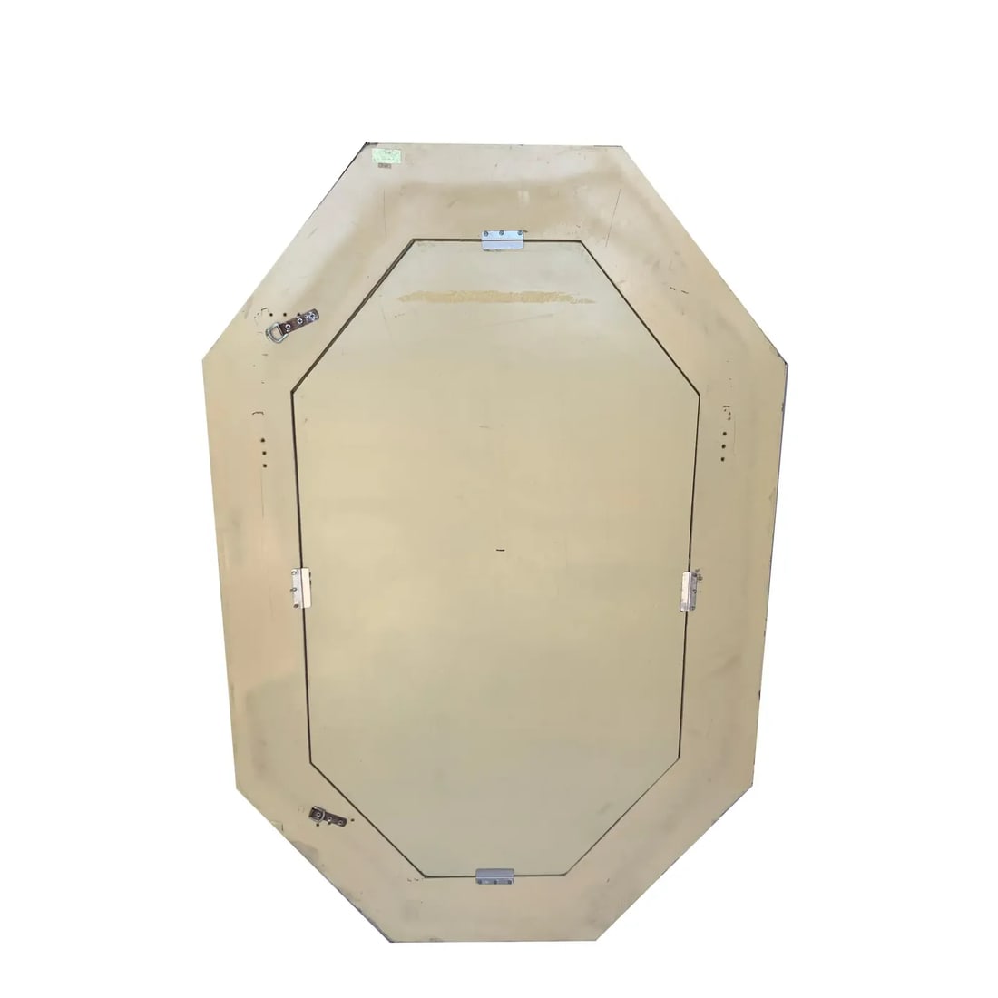1980s Tessellated Marble With Brass Inlay Mirror - 4