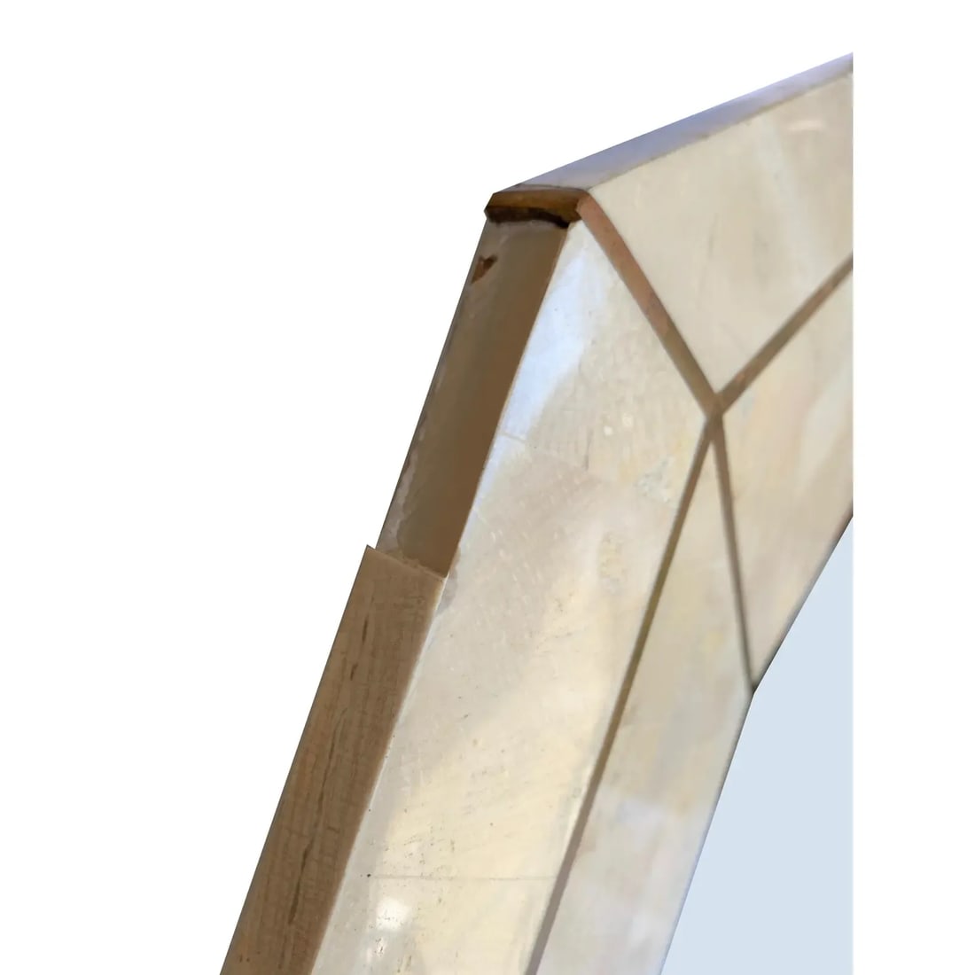 1980s Tessellated Marble With Brass Inlay Mirror - 6