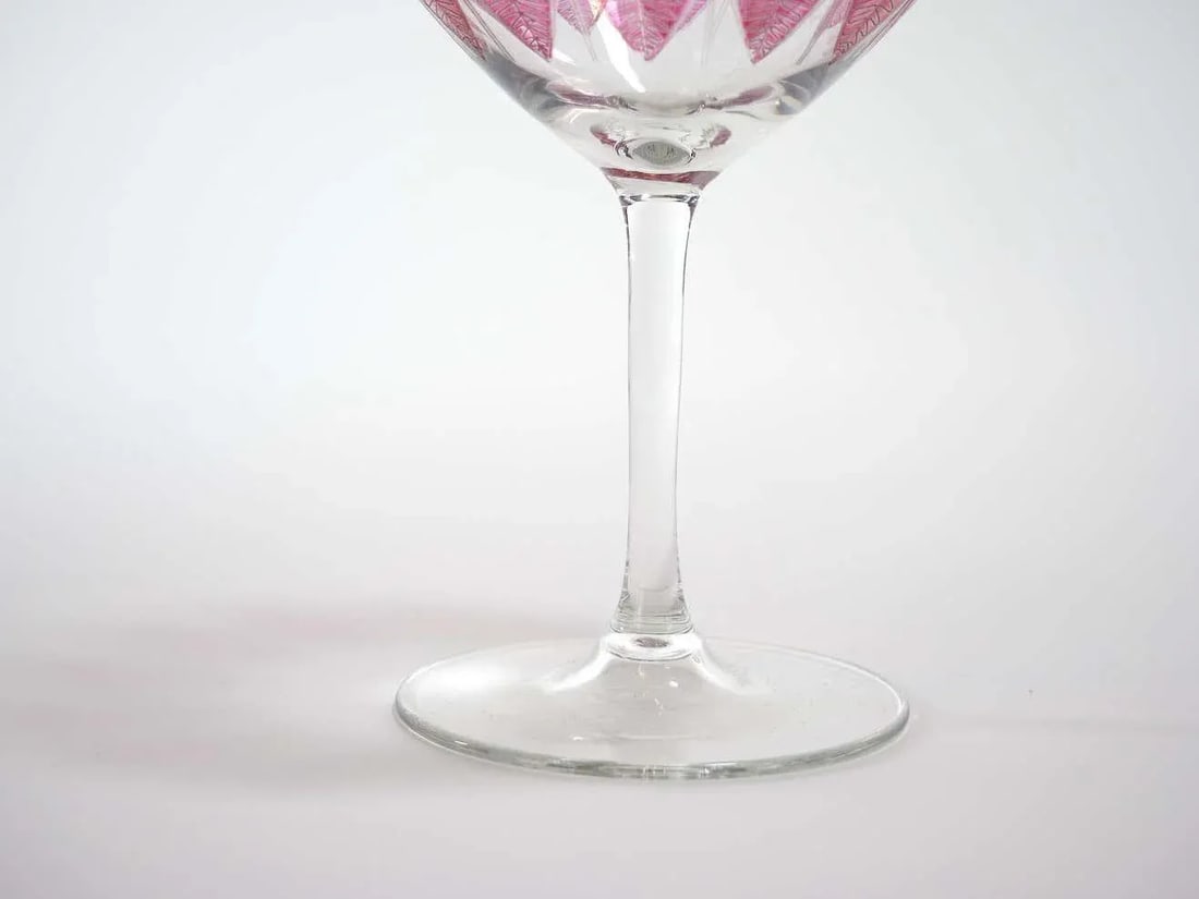 Hand Painted Crystal Champagne Coupe Service / Ten People - 12