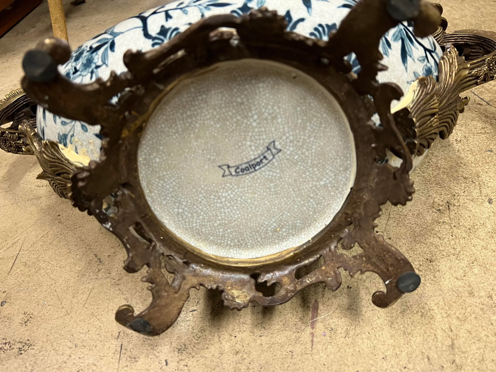 Antique Large Footed Cachepot With Dragons by Coalport - 12