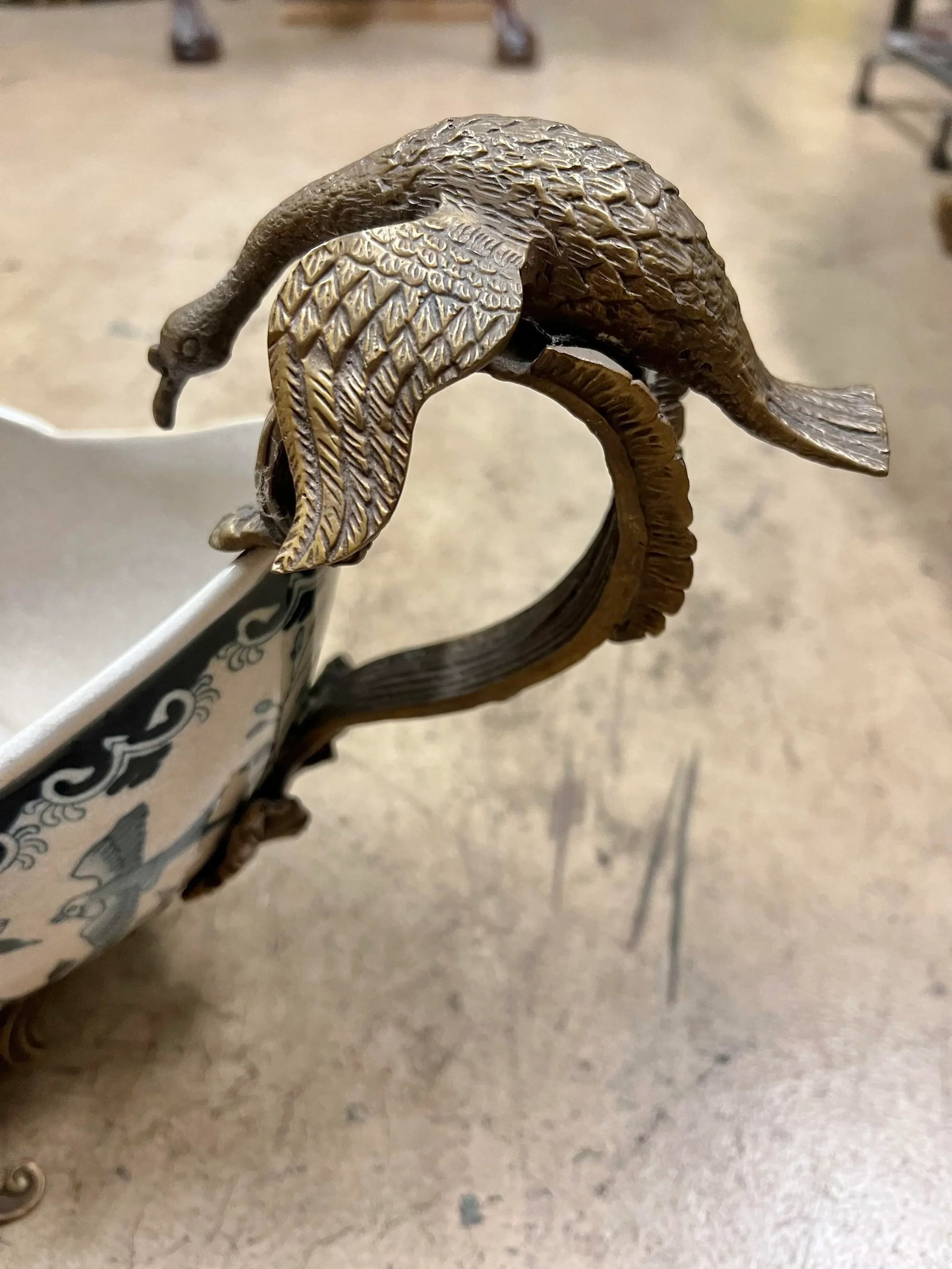 Antique Large Footed Cachepot With Dragons by Coalport - 2