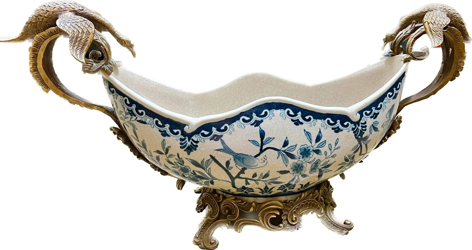 Antique Large Footed Cachepot With Dragons by Coalport - 7