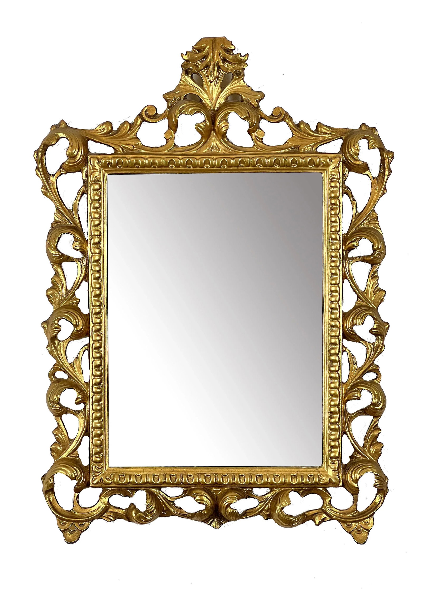 1980s Italian Baroque Style Carved & Gilded Mirror - 11