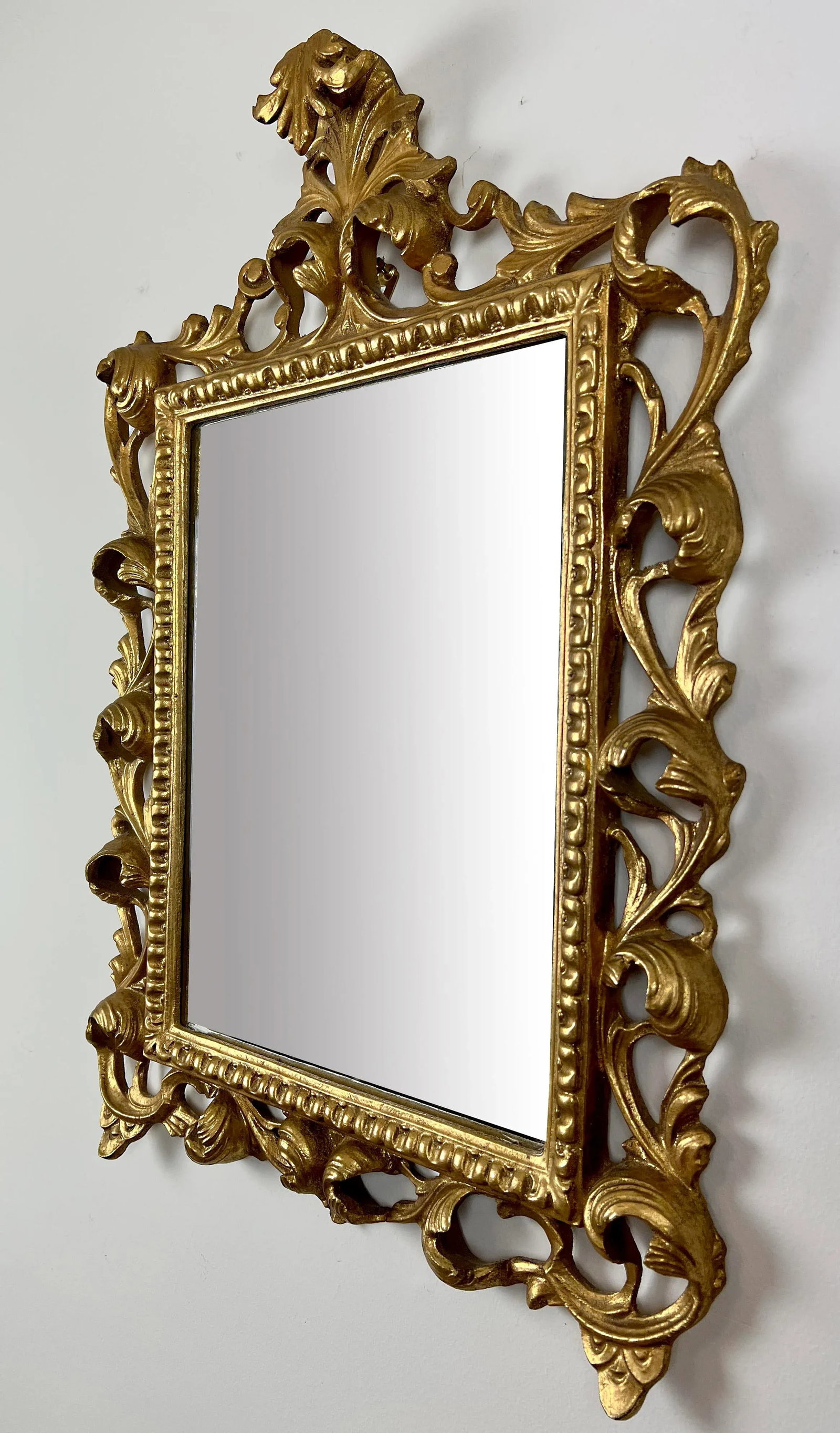 1980s Italian Baroque Style Carved & Gilded Mirror - 2