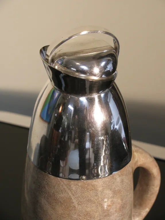 Vintage Aldo Tura Lacquered Goatskin Carafe on Stand - 5