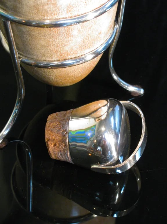 Vintage Aldo Tura Lacquered Goatskin Carafe on Stand - 6