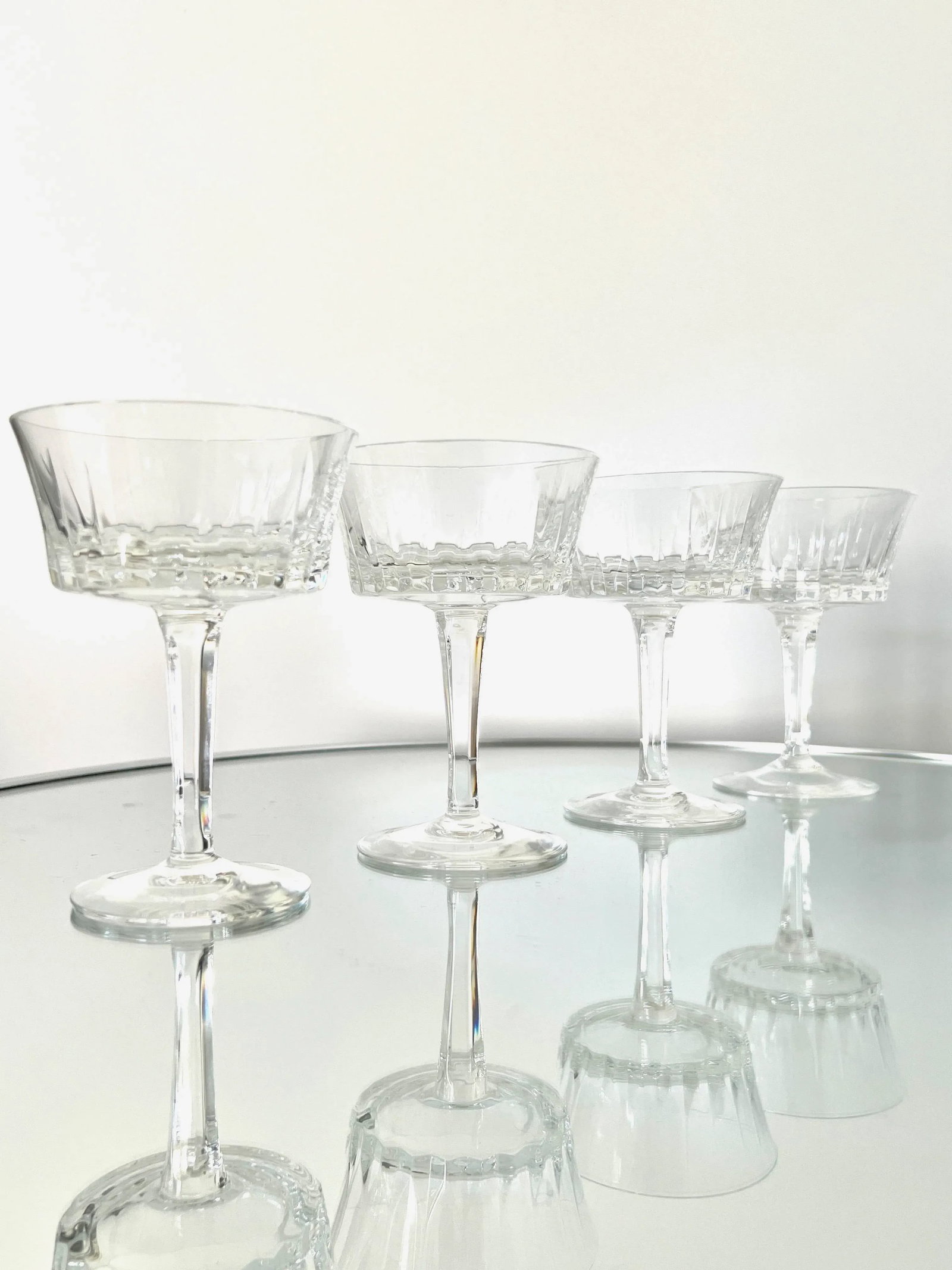 Set of Six Vintage Crystal Champagne Coupes by Gorham, C. 1970's - 11