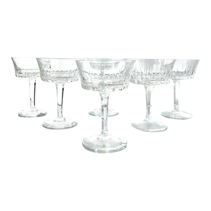 Set of Six Vintage Crystal Champagne Coupes by Gorham, C. 1970's (1 of 13)