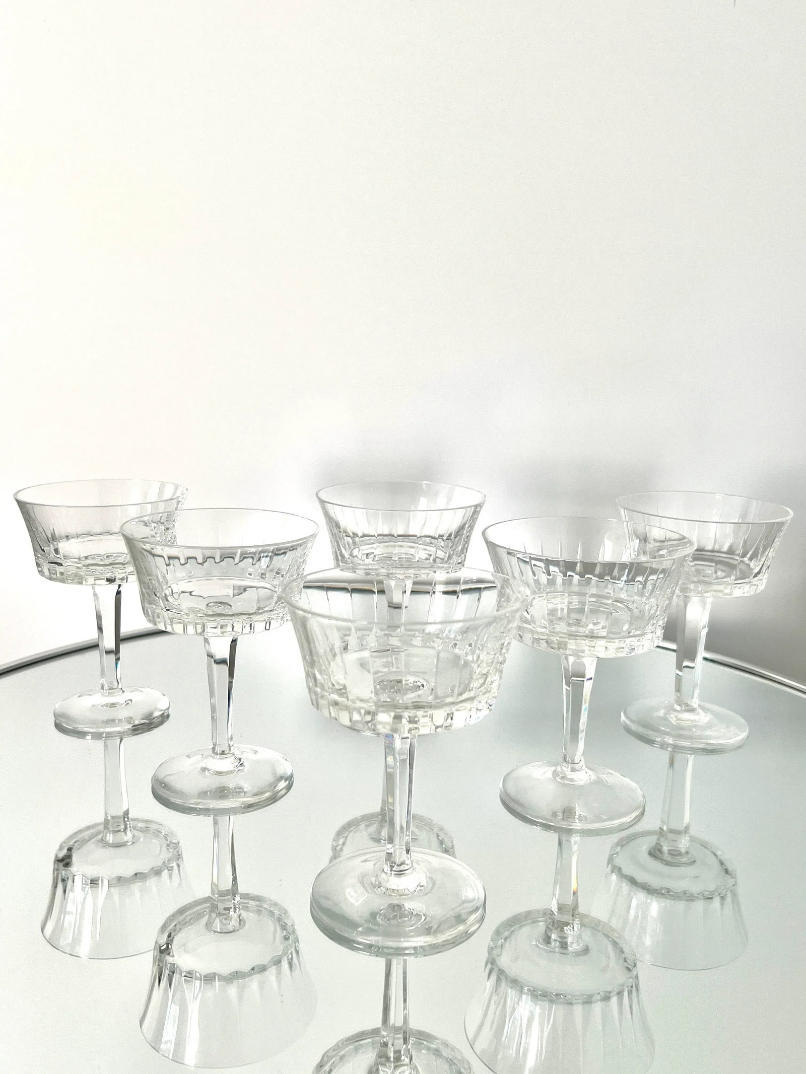 Set of Six Vintage Crystal Champagne Coupes by Gorham, C. 1970's - 4