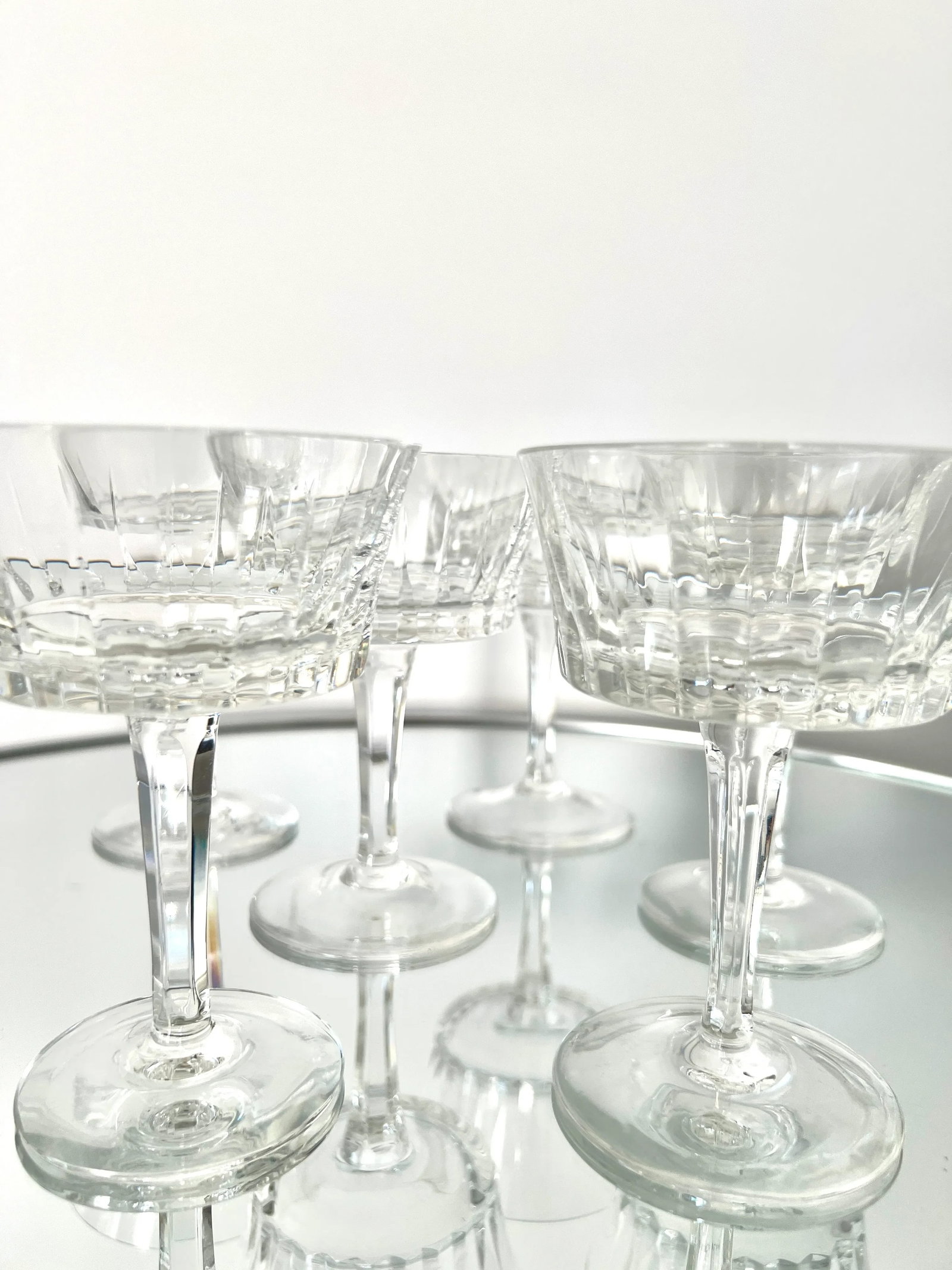 Set of Six Vintage Crystal Champagne Coupes by Gorham, C. 1970's - 6