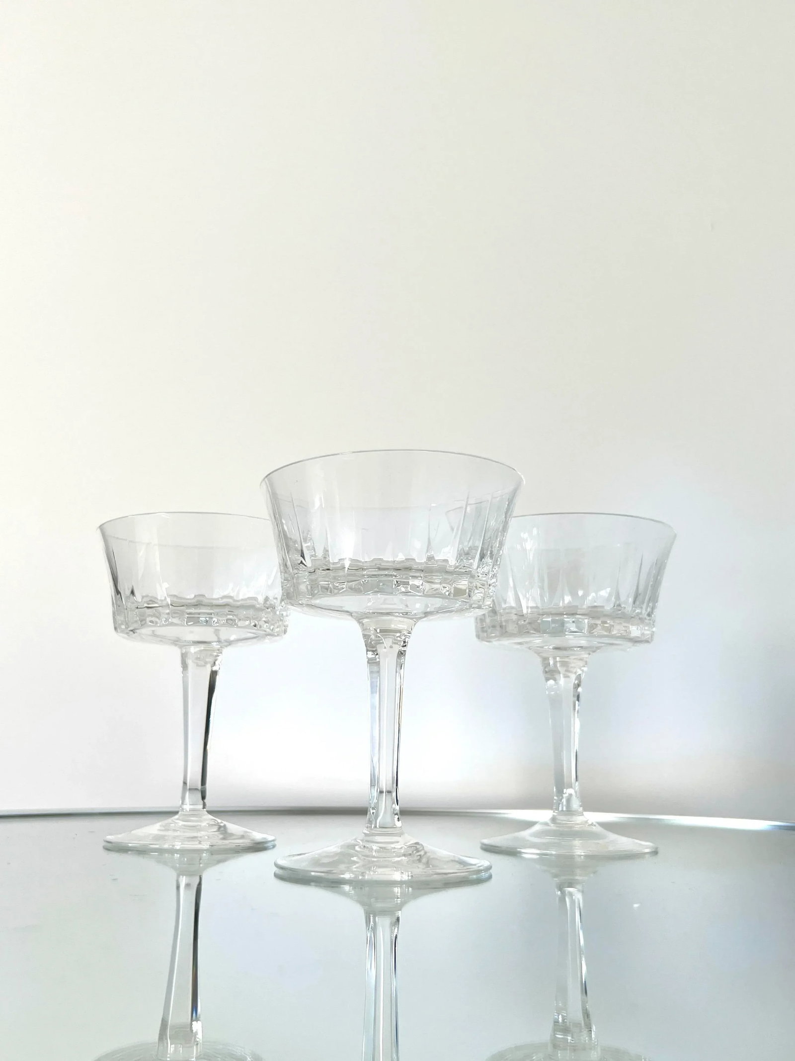 Set of Six Vintage Crystal Champagne Coupes by Gorham, C. 1970's - 8