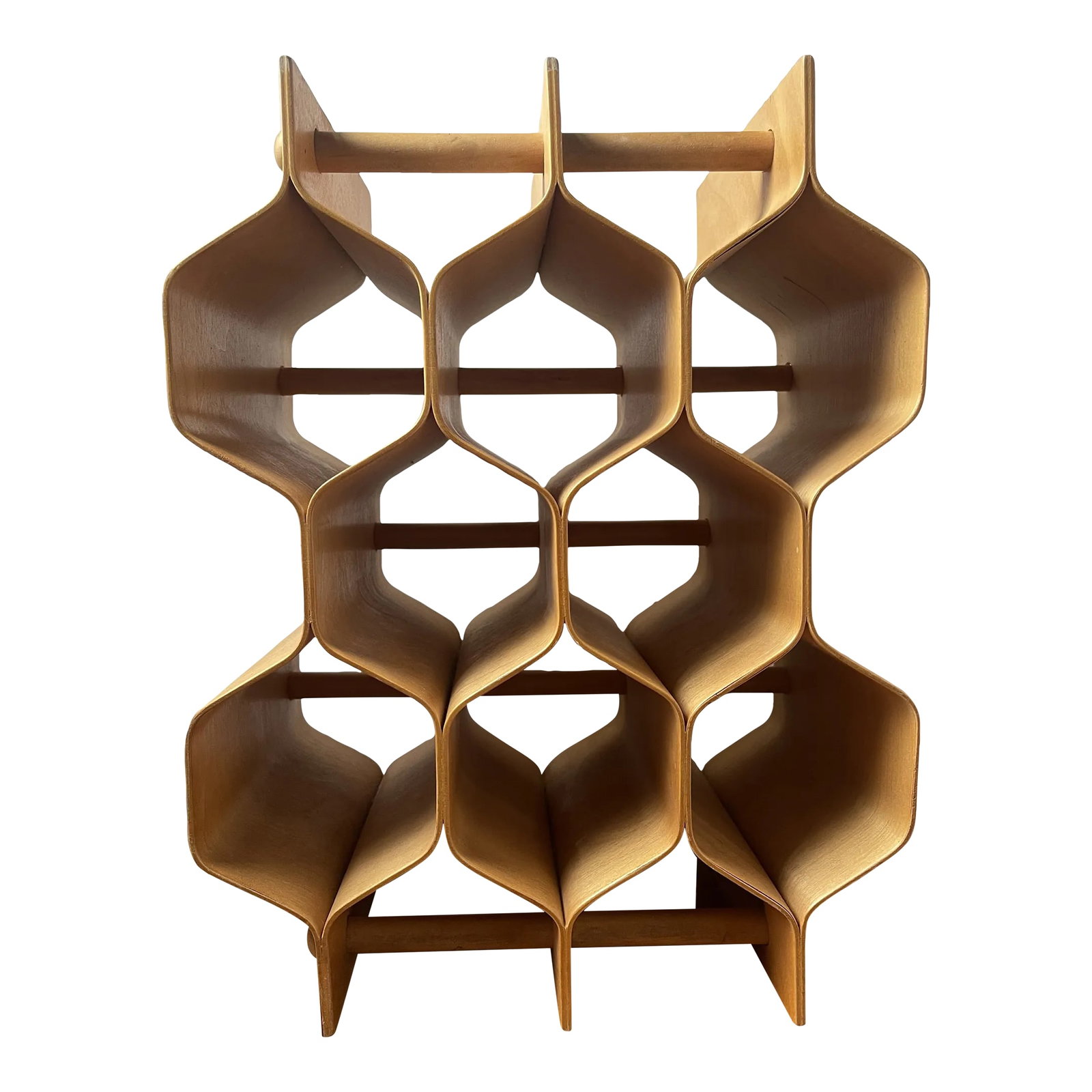 1960s Sculptural Bent Plywood Wine Rack Designed by Torsten Johansson Ab Formtra Sweden (1 of 11)