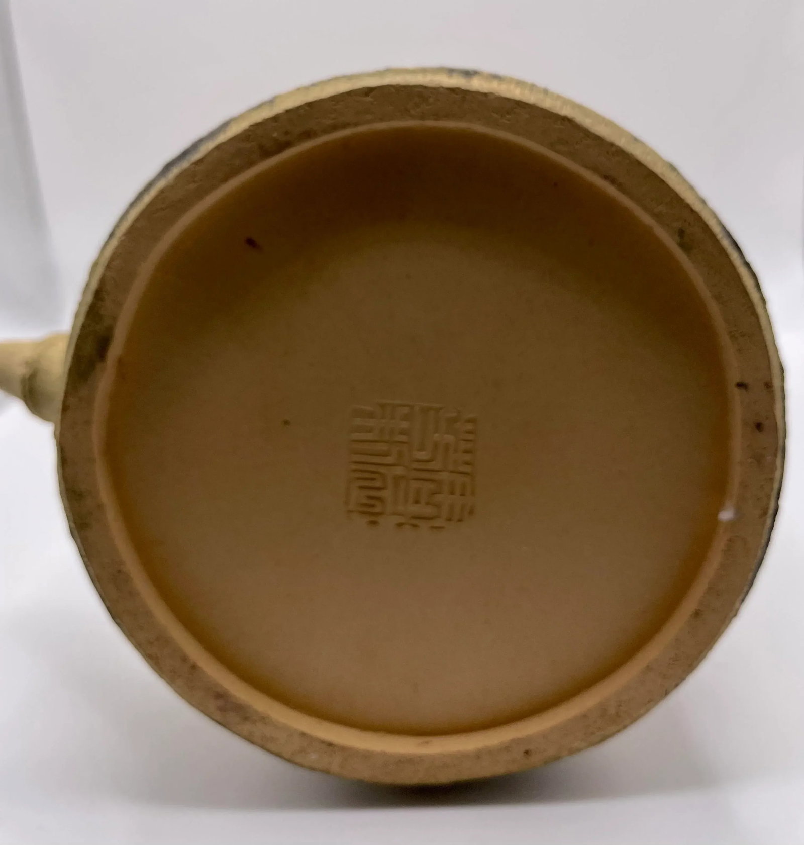Unusual, Tall Handled Japanese Ceramic Sculptural Teapot With Faux Bamboo Motif - 3