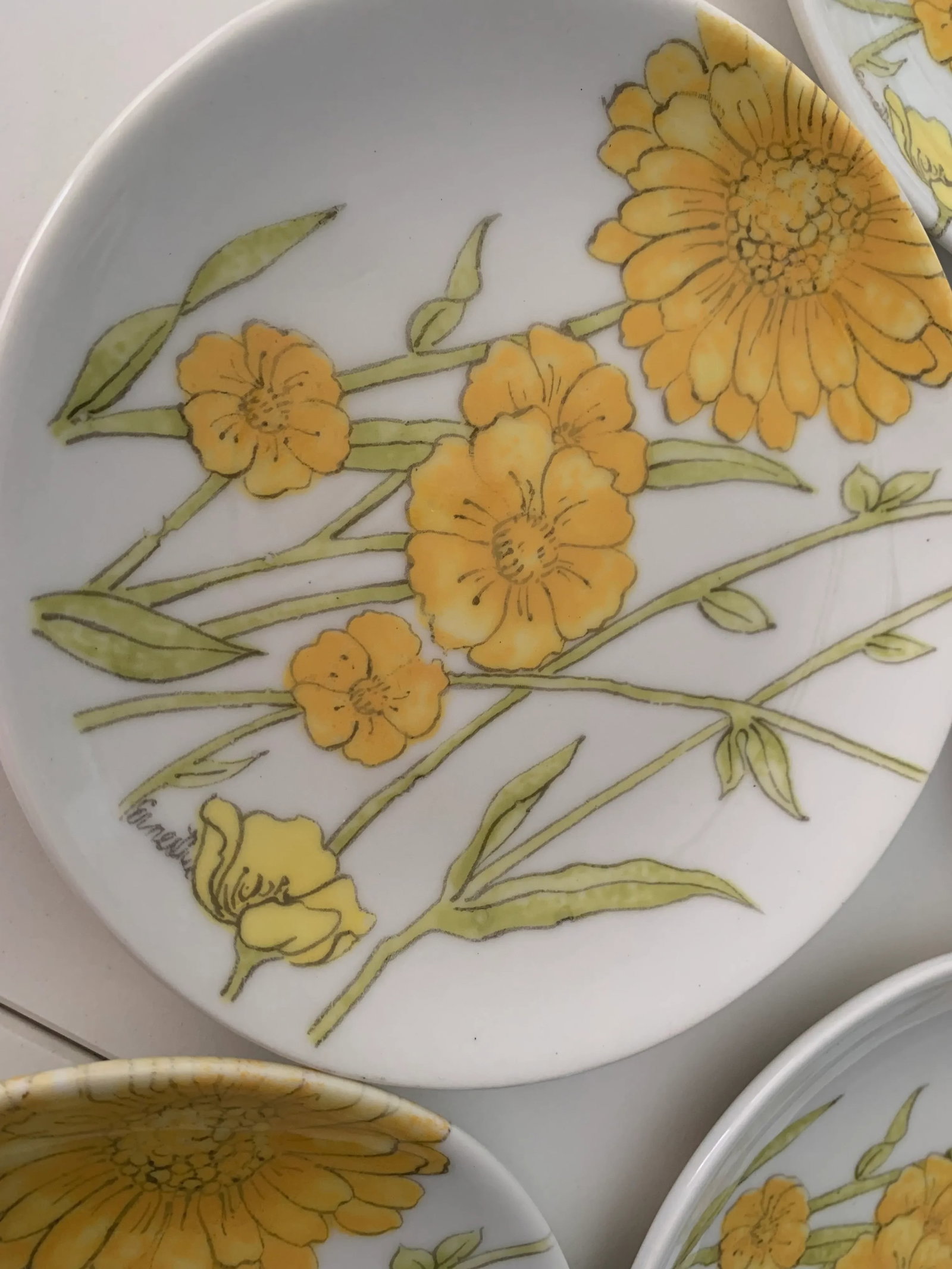 Vintage Ernestine Cannon Snack Plates, Handmade Salerno, Italy -Set of 9 - 2