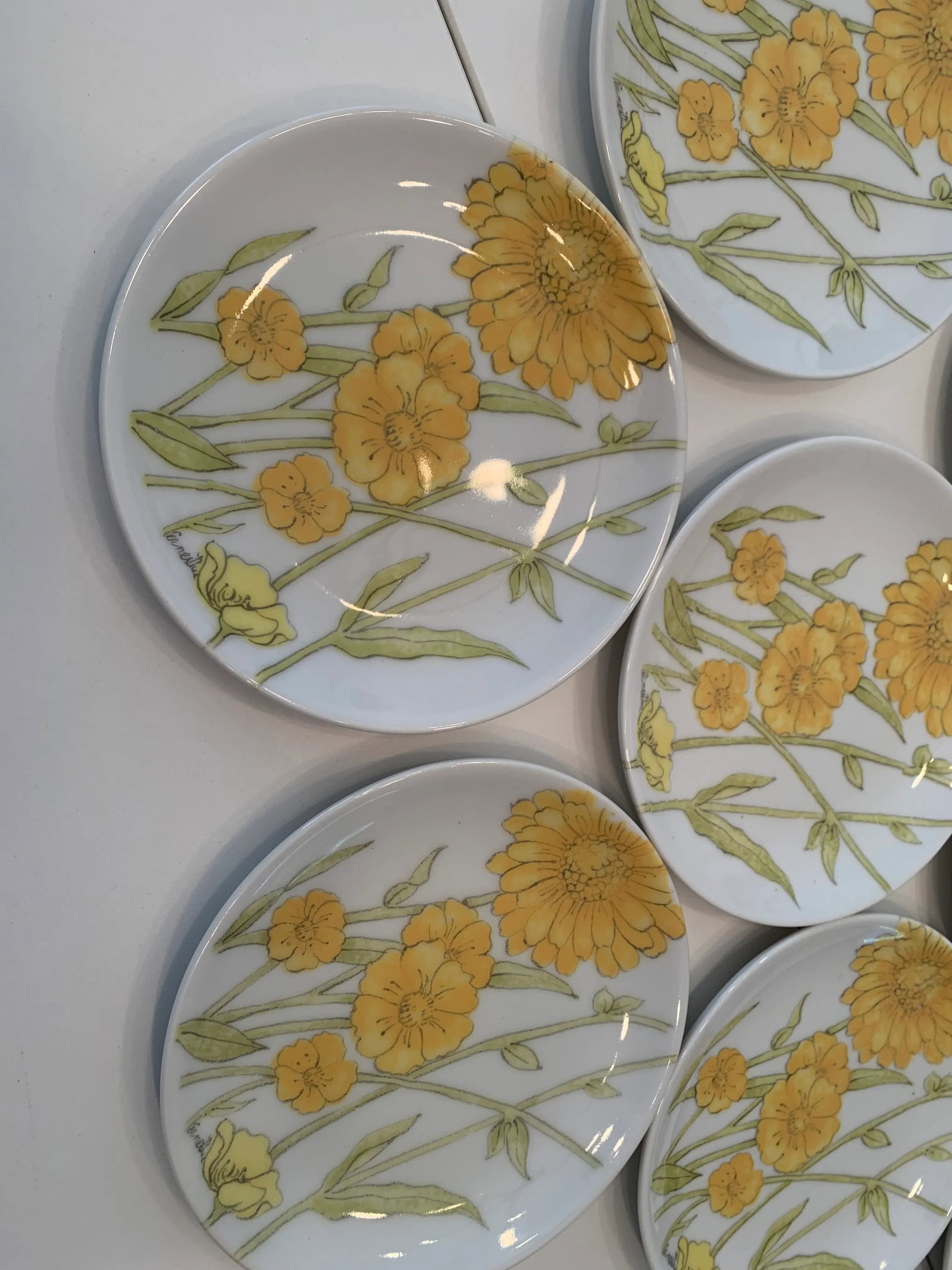 Vintage Ernestine Cannon Snack Plates, Handmade Salerno, Italy -Set of 9 - 9