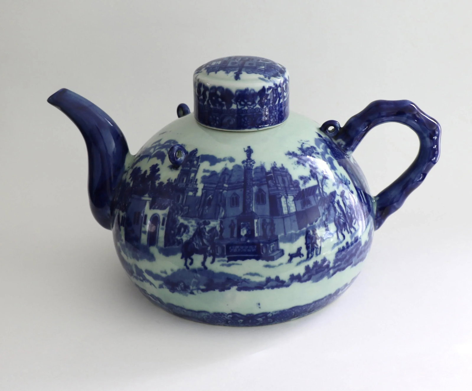 Late 20th Century Blue and White Victoria Wear Teapot - 2