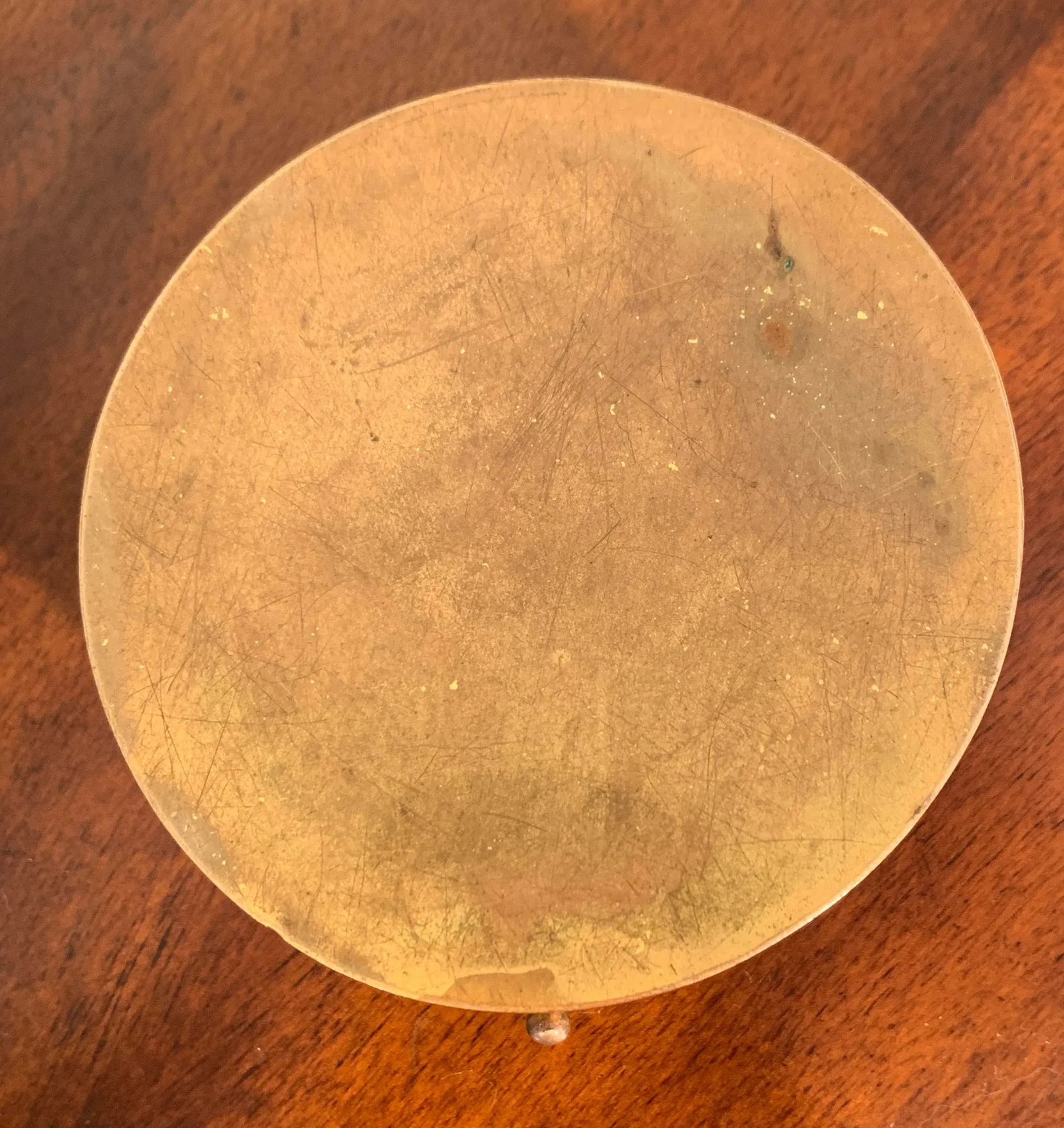 Late 19th Century Round Gilt Brass Box With Inset Agate - 8